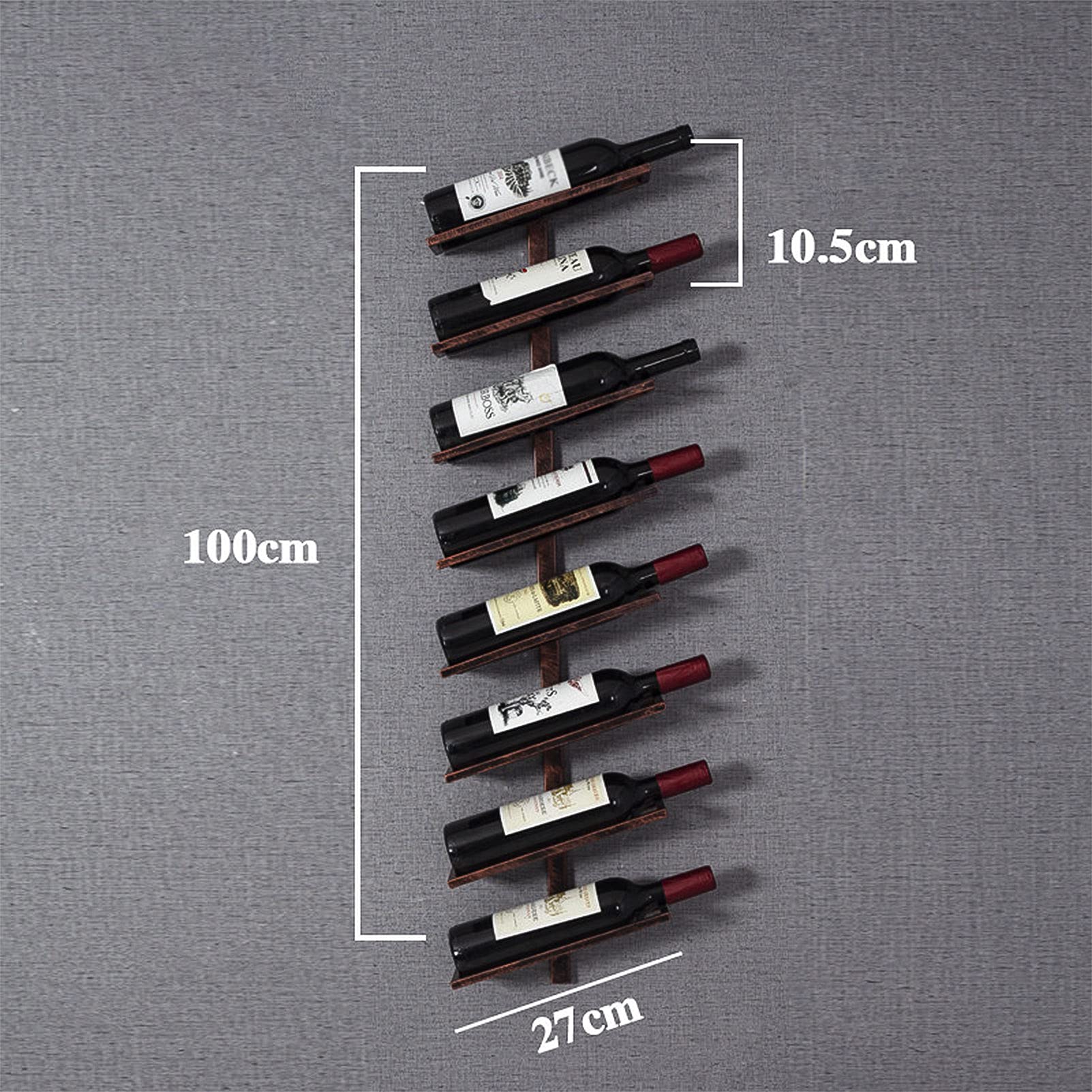 Wall-Mounted Wine Rack Holder for 2/4/6/8/10/12 Bottles - Durable Metal Wine Storage Shelf in Bronze/Black/Gold - Perfect for Kitchen, Bar, Restaurant & Wine Cellar Organization