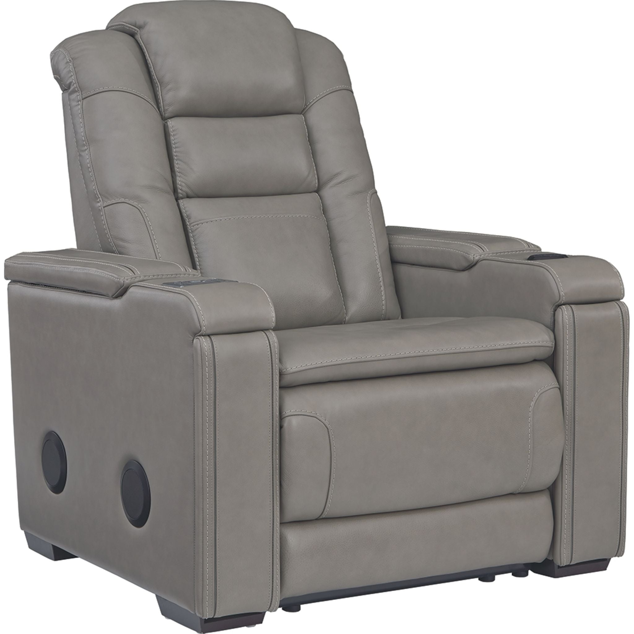 Boerna Power Recliner Chair - Gray Electric Lift Recliner with Massage & Heat for Living Room, Bedroom, and Home Theater Comfort