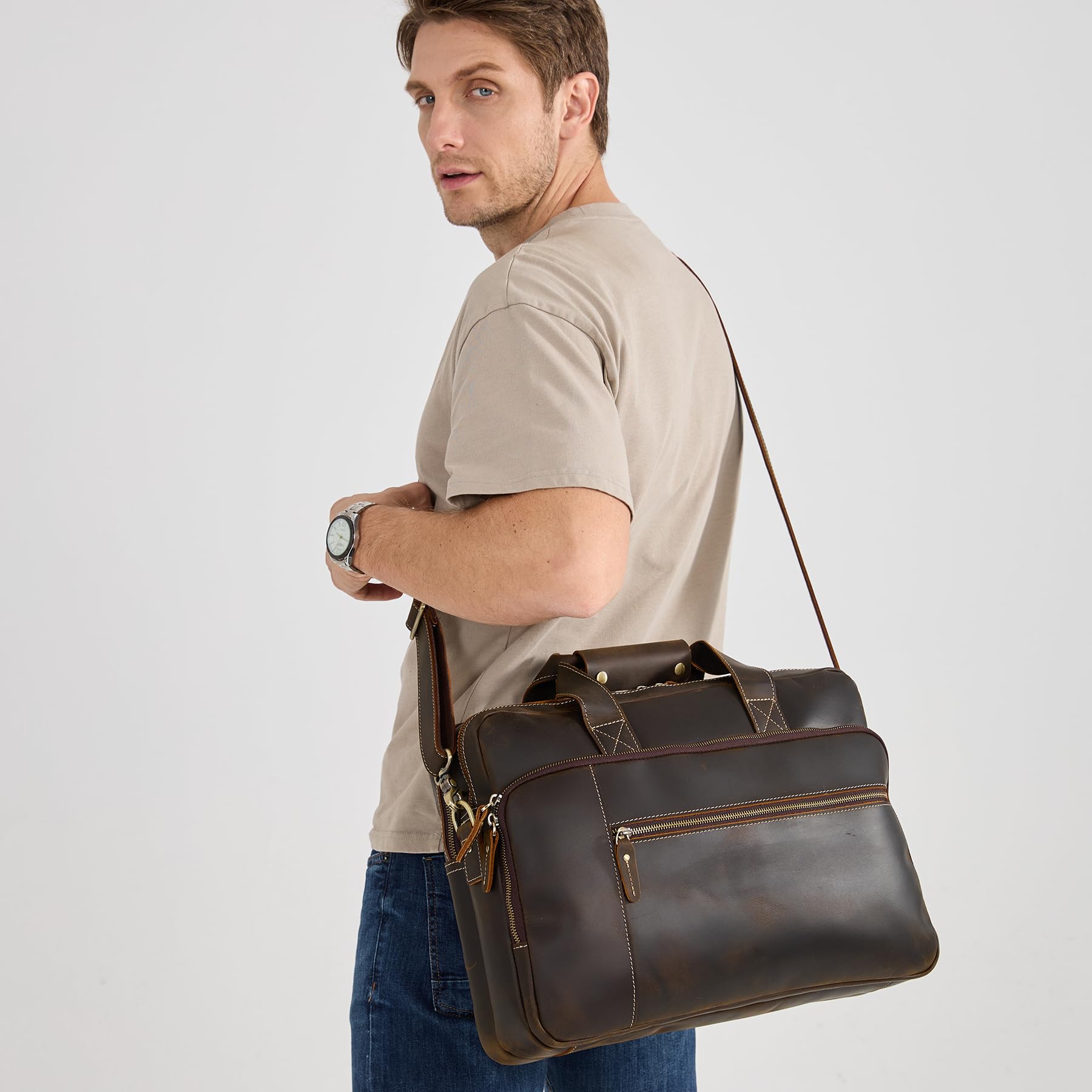 Premium Full Grain Leather 17.3