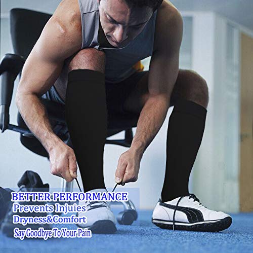 8 Pairs Graduated Copper Compression Socks 15-20mmHg for Men & Women - Best for Running, Athletic & Cycling - Improve Blood Circulation & Reduce Swelling (Ideal for Travel, Sports & Recovery)