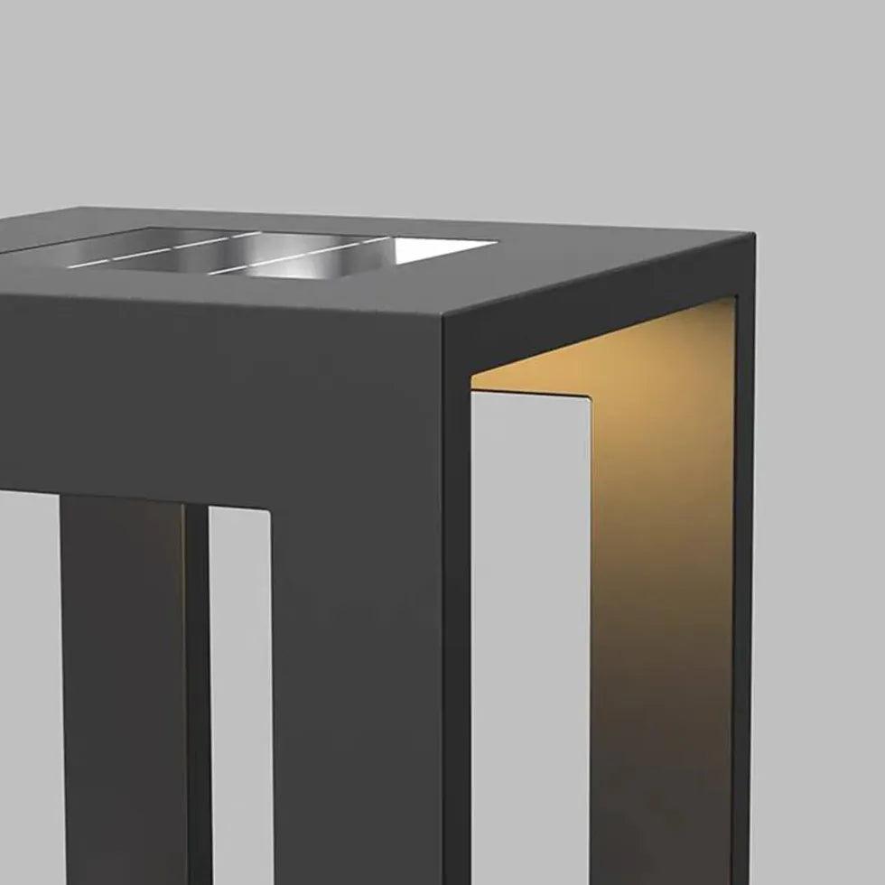 Square Black Outdoor Floor Lamp - Modern Patio Lighting for Garden, Deck, and Backyard Decor