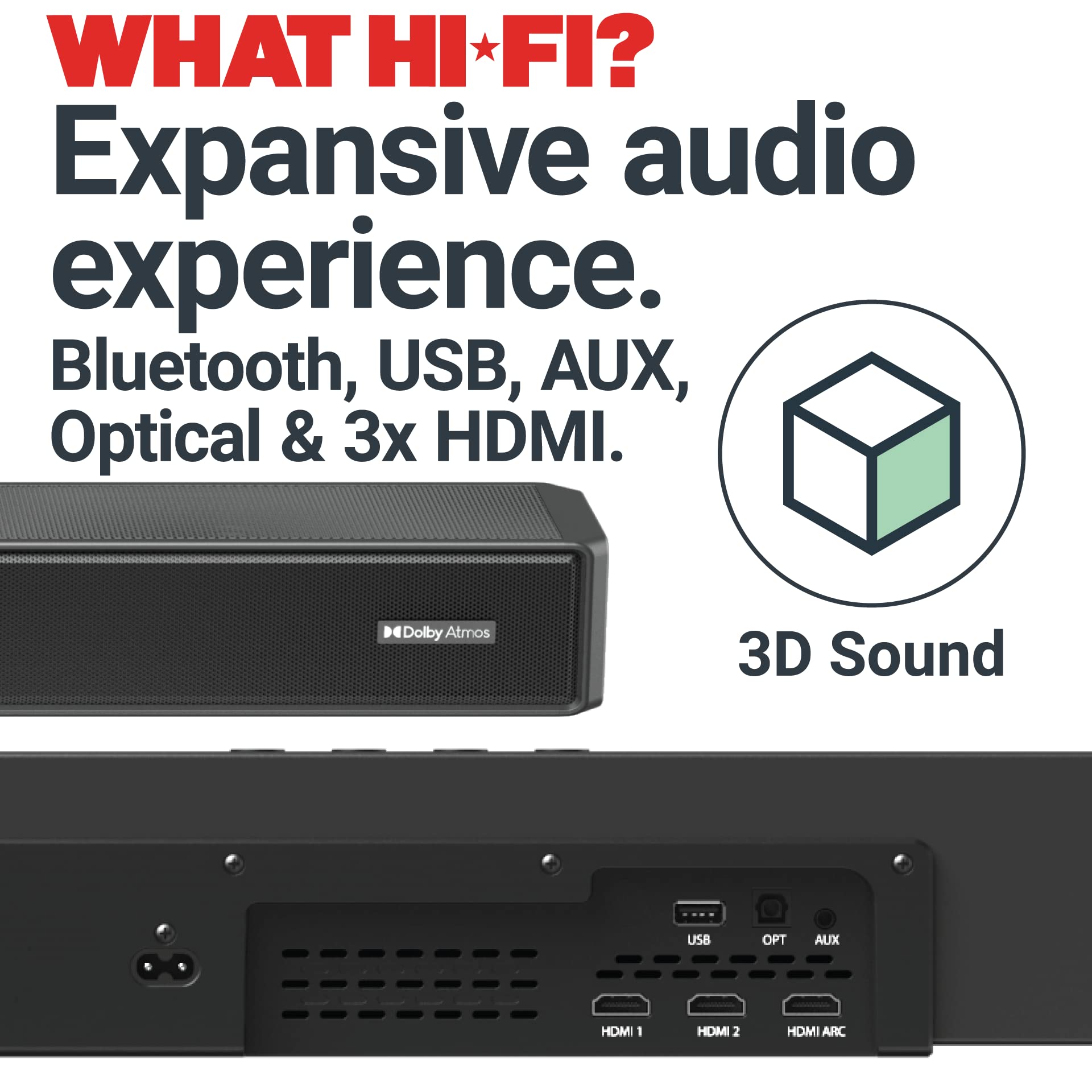 Majority Dolby Atmos Soundbar for TV - 280W Bluetooth Wireless Sound Bar 2.0.2 with HDMI ARC & Up-Firing Surround Speakers | Crystal Clear Audio for Movies, Gaming & Music | Perfect for Living Room & Home Theater Systems