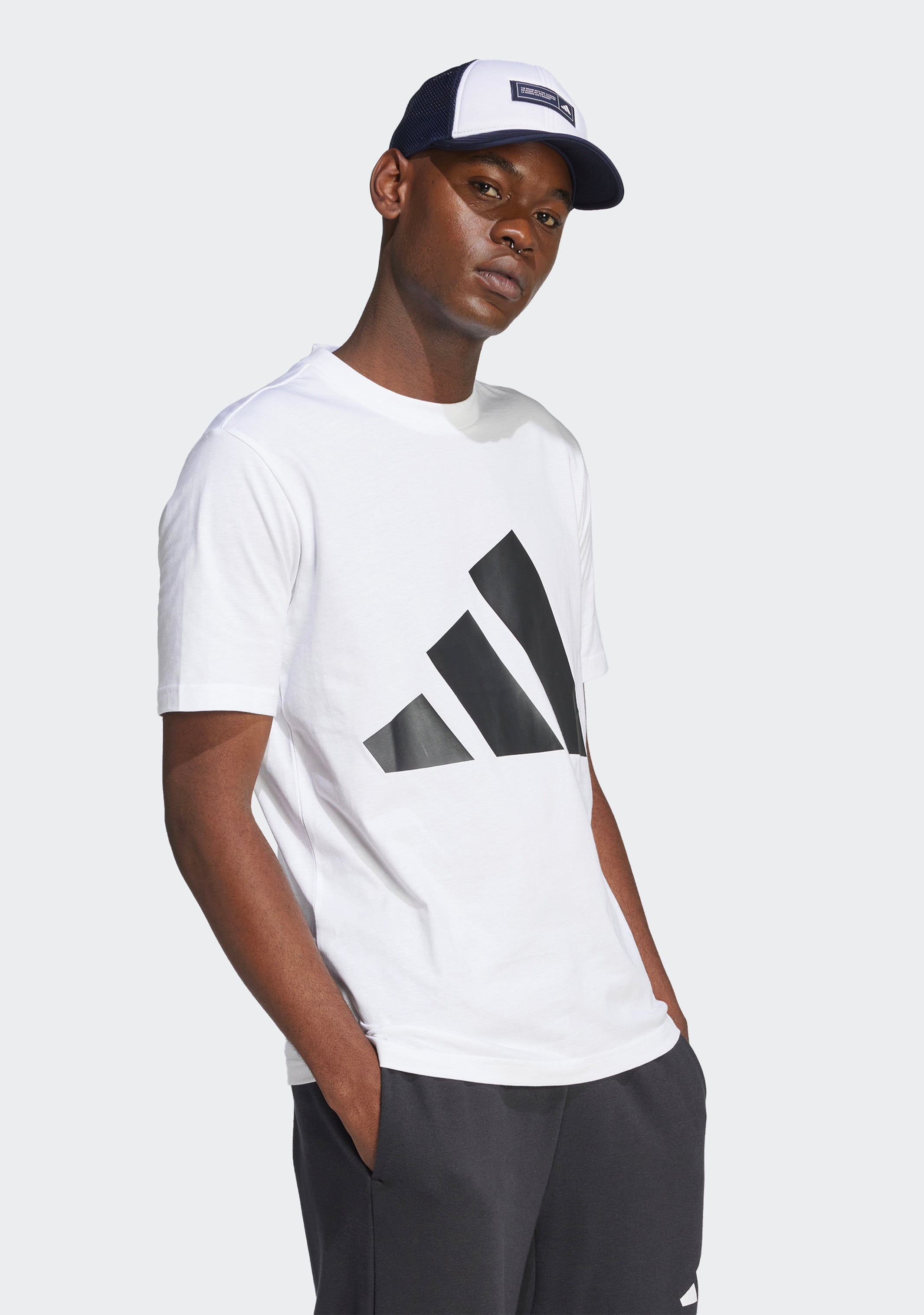 Adidas Men's Essentials Big Logo T-Shirt - Comfortable Cotton Crewneck Tee for Casual Wear, Gym & Street Style