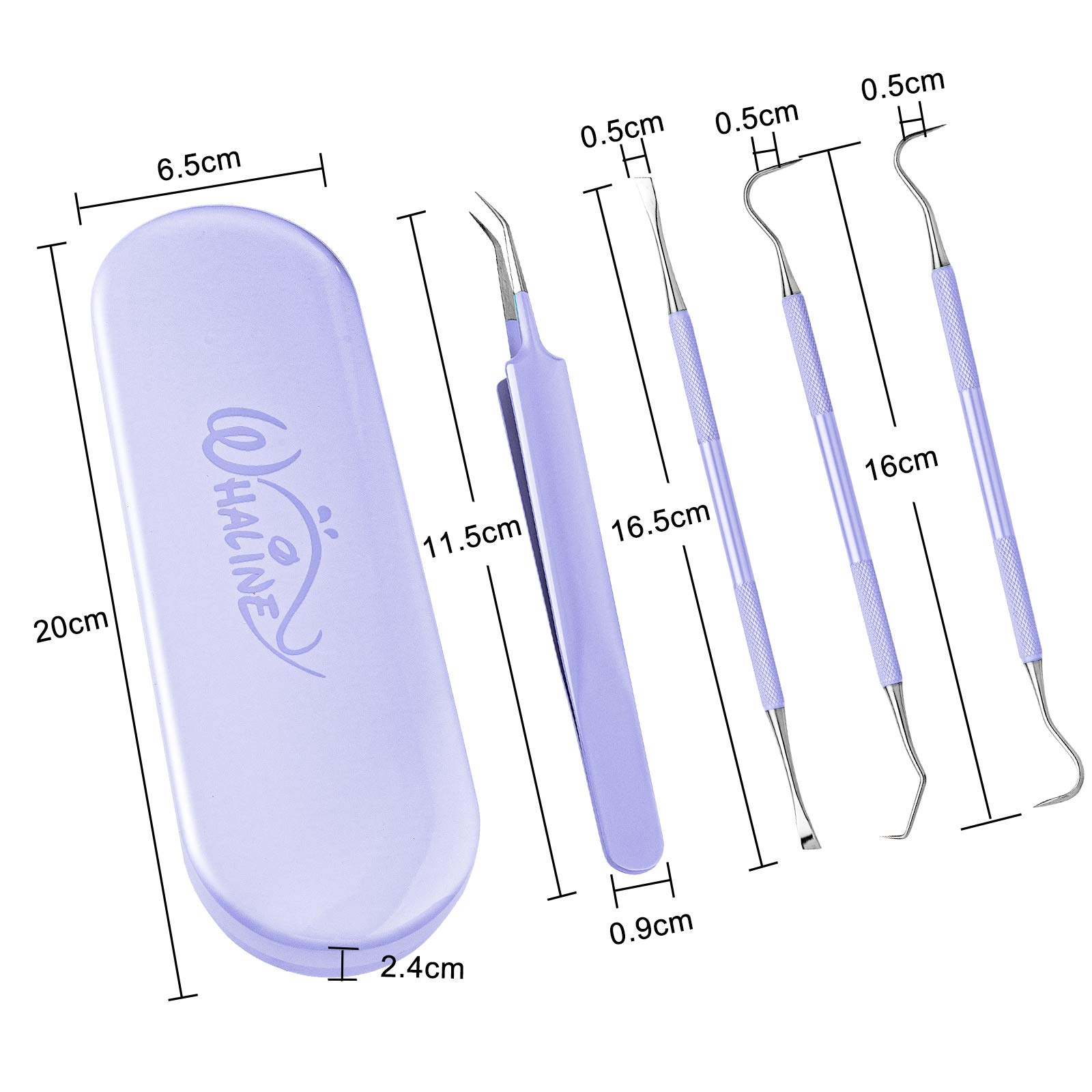 Whaline 4-Piece Precision Stainless Steel Vinyl Weeding Tool Kit with Storage Case - Vinyl Craft Tools for Cricut, Silhouette Cameo, Lettering, Scraping - Includes Hook, Spatula, Tweezers (Purple) - Perfect for DIY Crafts, Vinyl Projects & Home Decor