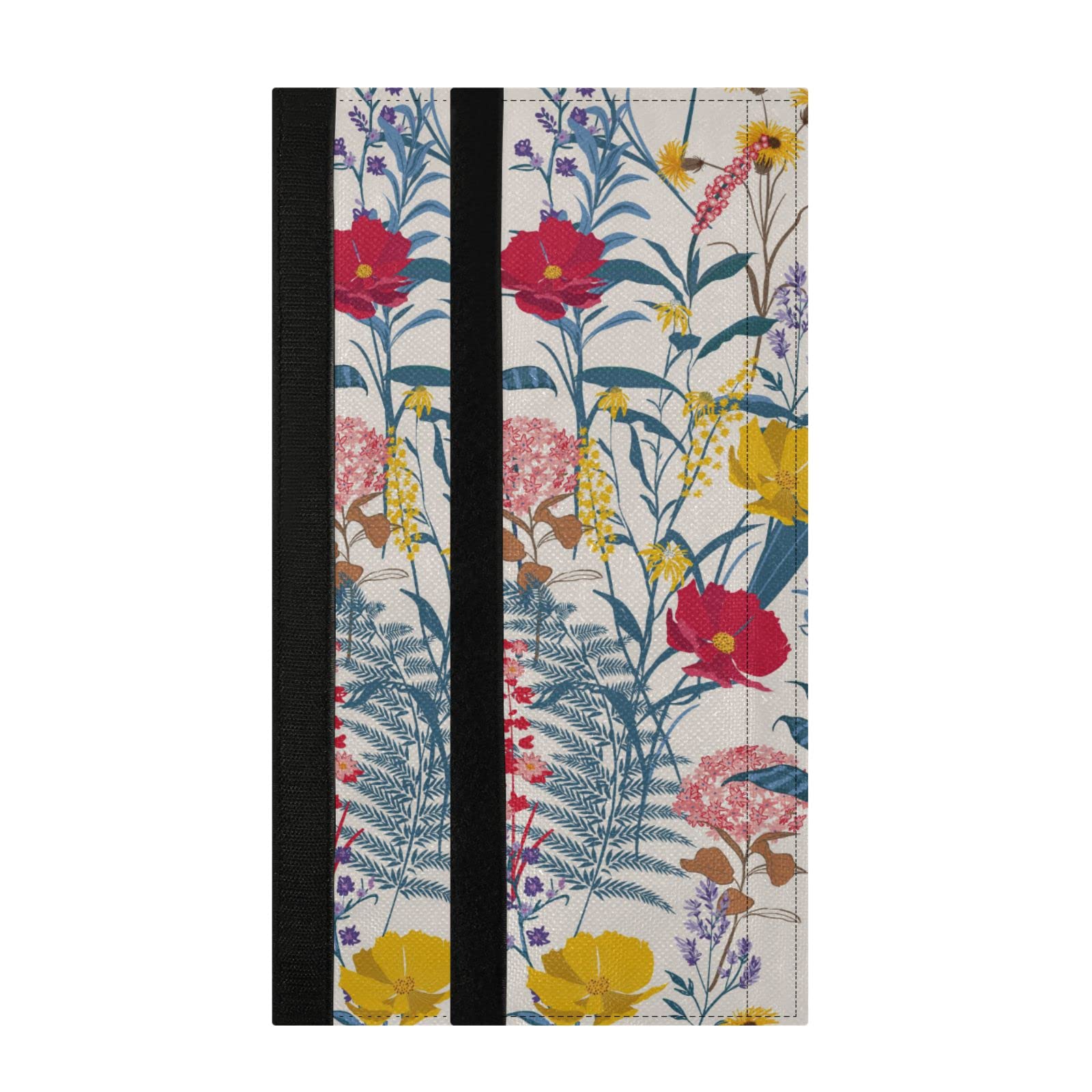 2-Pack Hibiscus Refrigerator Door Handle Covers - Kitchen Appliance Decor, Fridge Protector Gloves for Stove, Dishwasher & Microwave Ovens - Soft Door Cloth for Home & Office Use