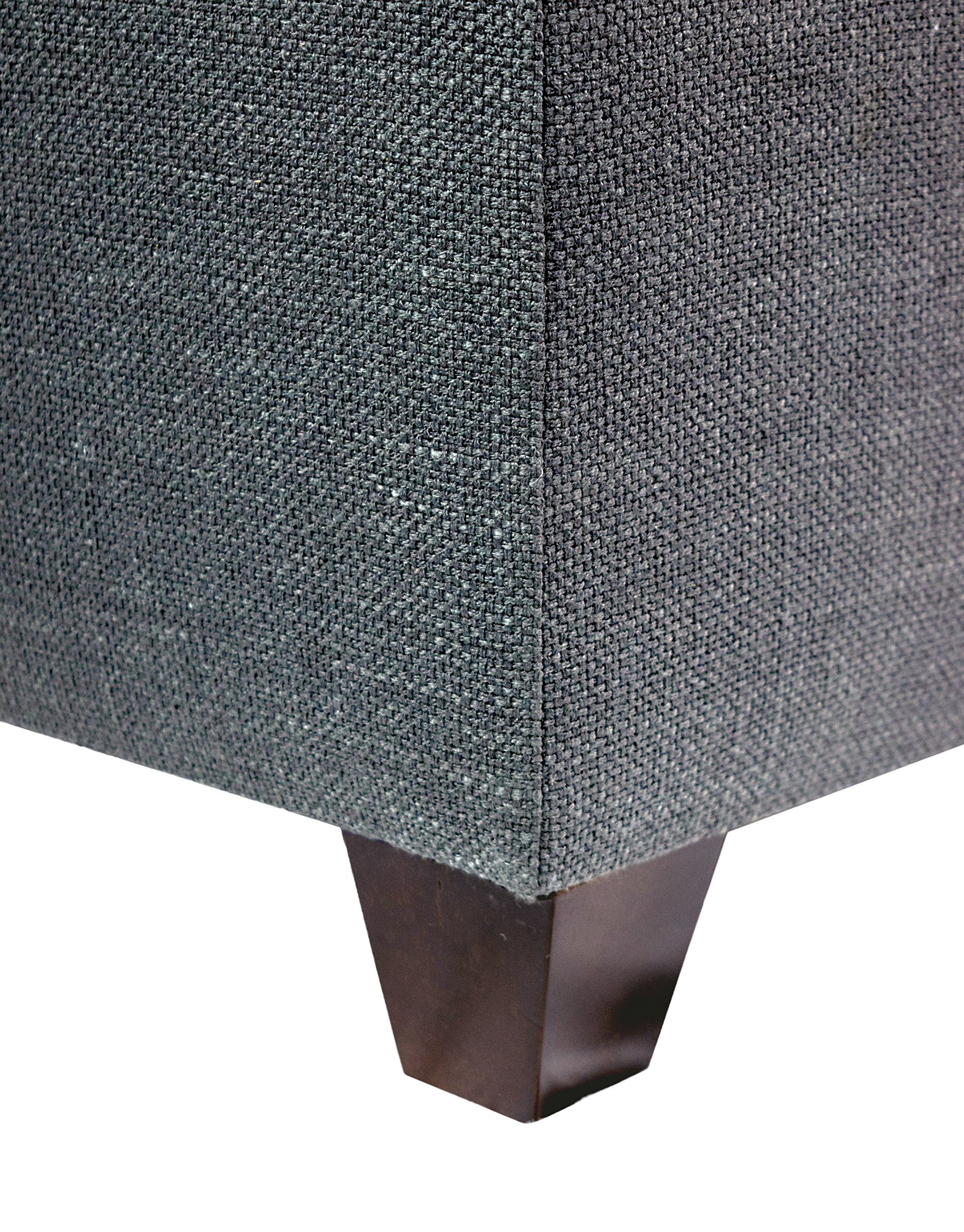 MJL Furniture Designs Loft Upholstered Storage Bench with Cushion - Charcoal & Magnolia Fabric - Modern Entryway, Bedroom, Living Room Seating & Storage Solution