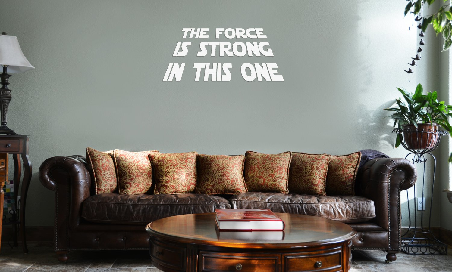Star Wars The Force is Strong Vinyl Wall Decal - White Home Decor Sticker for Bedroom, Living Room & Office