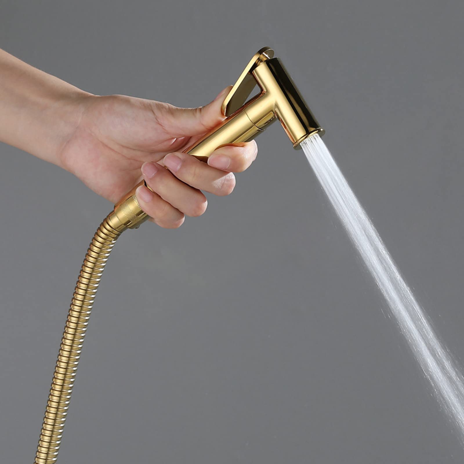 **Portable Brass Handheld Bidet Sprayer for Toilet & Baby Cloth Diaper - Hot & Cold Water Compatible with Hose for Feminine Wash - Perfect for Bathroom Hygiene & Baby Care**