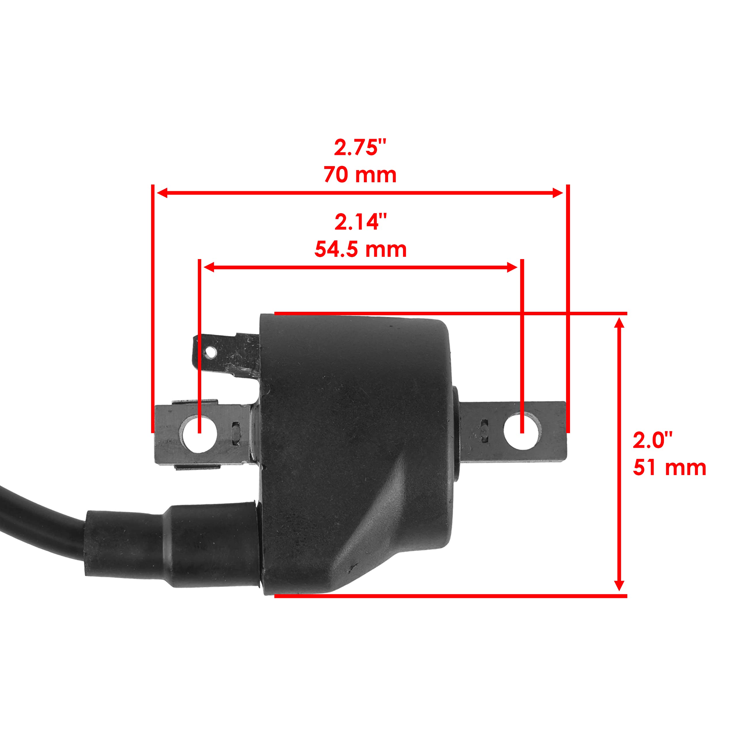 Caltric Ignition Coil Replacement for Kawasaki KDX200 KDX200C KDX200E 1987-1994 - High Performance Motorcycle Part for Off-Road & Trail Riding