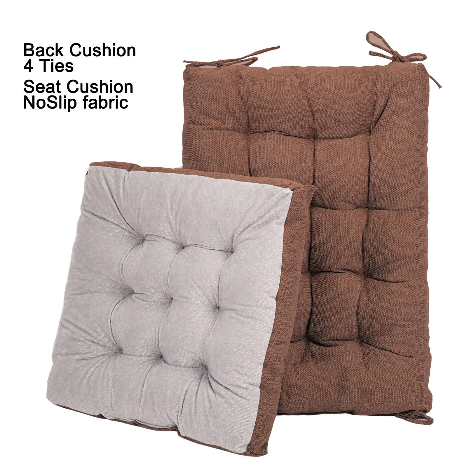 POMIU Rocking Chair Cushion Set - Comfortable Seat & Back Cushions for Office, Dining, and Kitchen Chairs - Dark Coffee - Perfect for Home, Office, and Relaxation Spaces