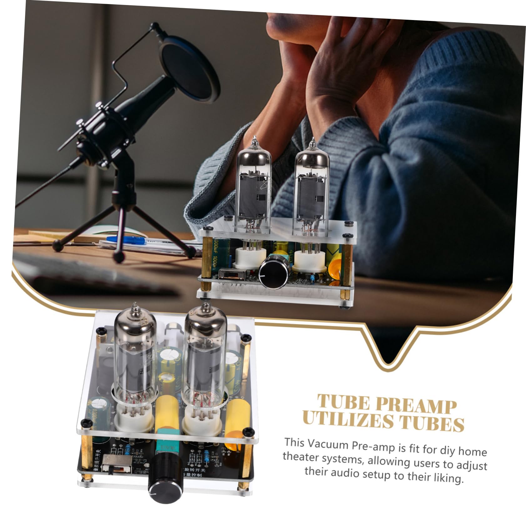 ARTIBETTER Vacuum Tube Preamp Stereo Phono Preamplifier Board for Turntable & Record Player - High-Fidelity Audio Enhancement for Vinyl Lovers & Home Theater Systems
