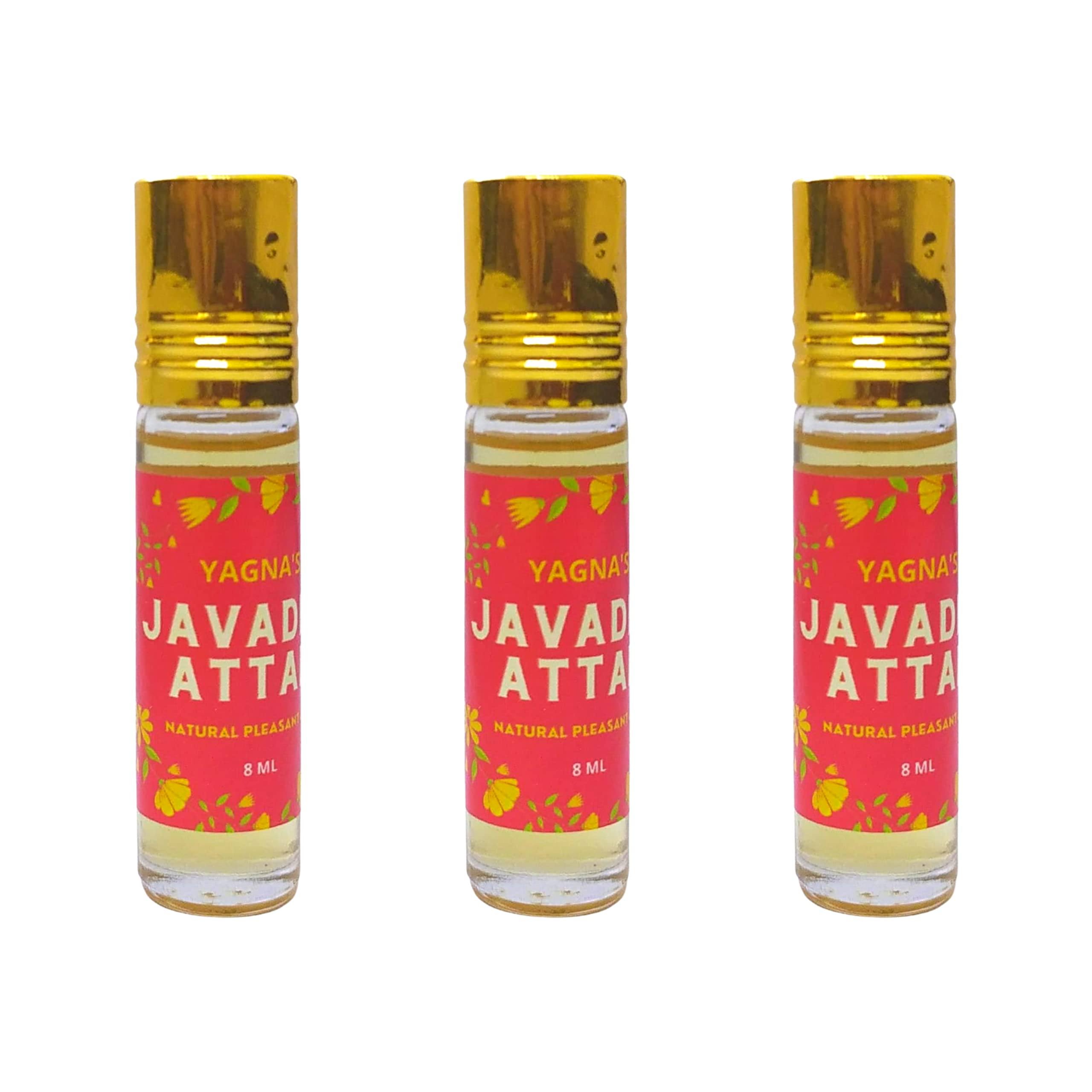 EpoojaCart - Pure Natural Javadhu Attar Fragrance Oil for Pooja & Aromatherapy | Golden Javadhu Perfume Oil Roll-On (3 Pack) | Perfect for Meditation, Spiritual Rituals & Daily Wear