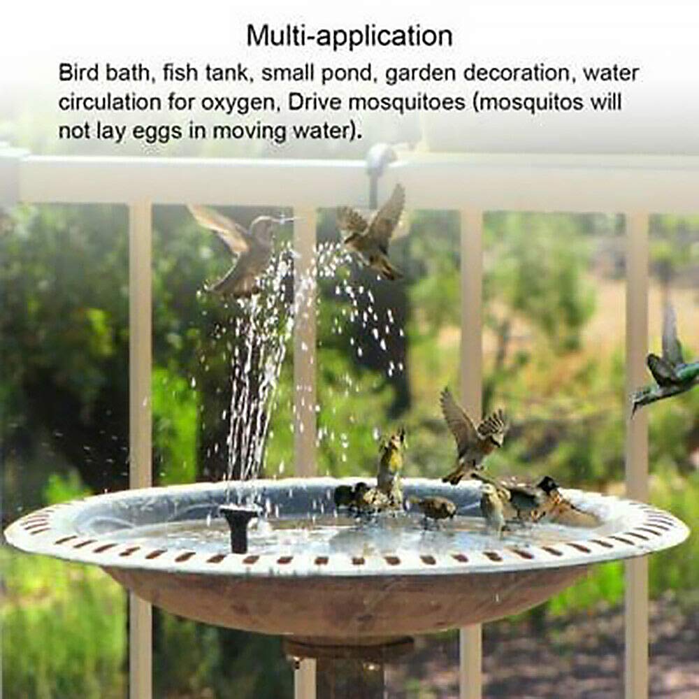 ODOMY 1W Solar Powered Fountain Pump for Bird Bath, Small Pond, Pool, Patio & Garden - Includes Panel Spray Head - Perfect for Outdoor Water Features & Decoration