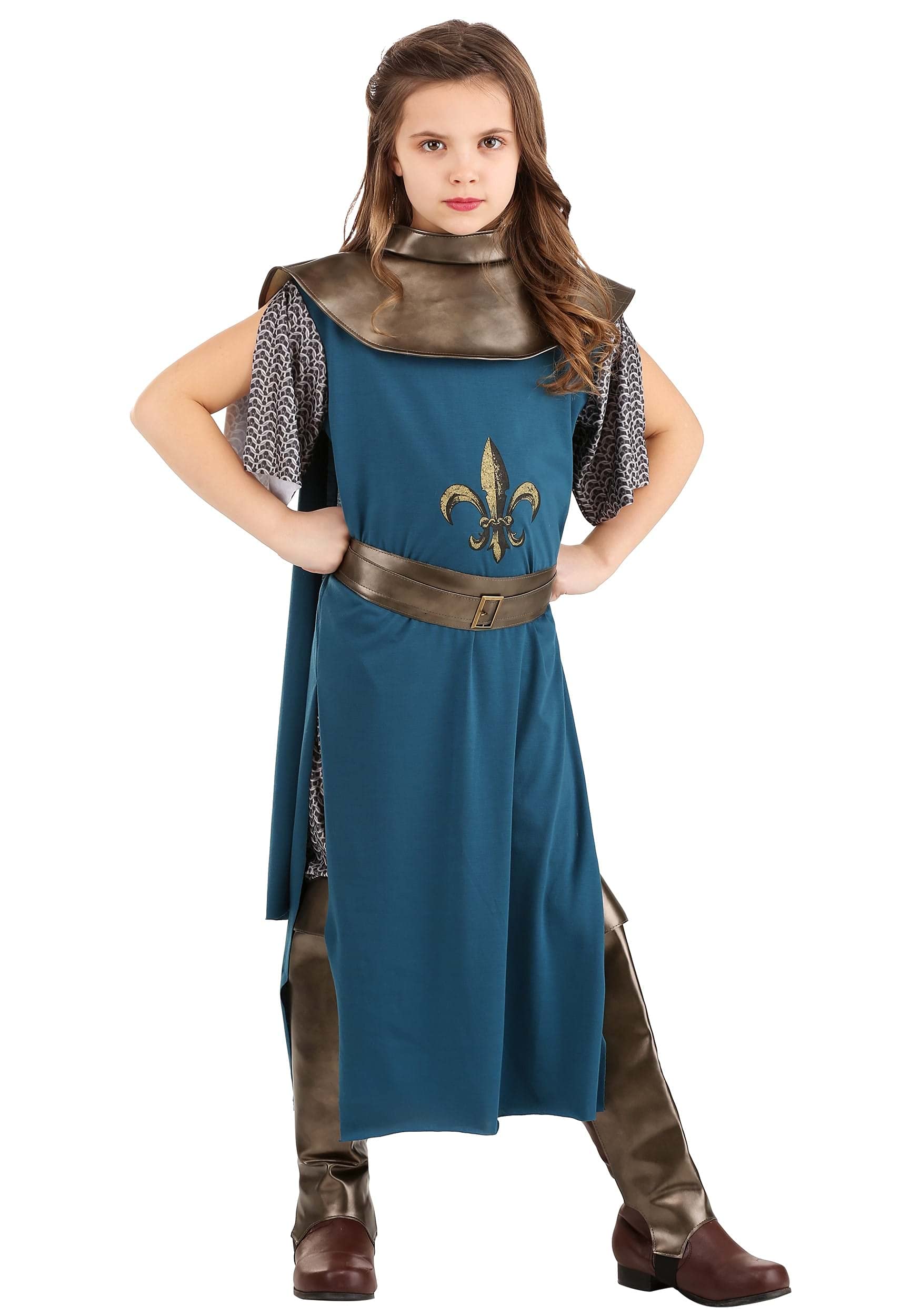 Brave Joan of Arc Costume for Kids - Medieval Knight Dress Up Outfit for Halloween, Cosplay & Historical Reenactment