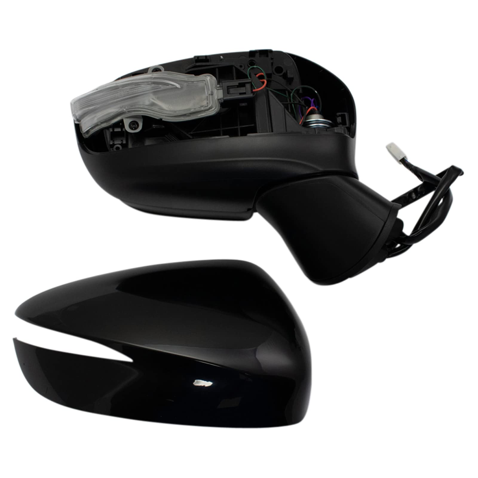 TRQ Heated Side Mirror Set with Blind Spot Detection - Compatible with 2016-2021 Mazda CX-3 (Driver & Passenger Side) - MA1320217, MA1321217, MA1324113 - Perfect for Winter Driving & Enhanced Safety
