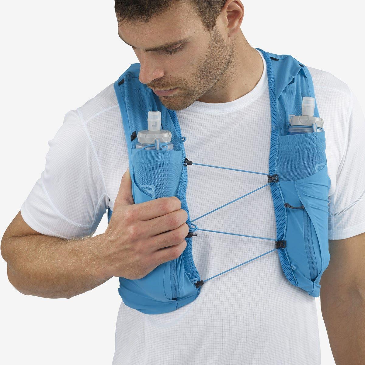 Salomon Unisex Sense Pro 10 Hydration Running Vest with 2 Water Flasks - Lightweight Breathable Trail Running Gear for Marathon & Hiking Adventures