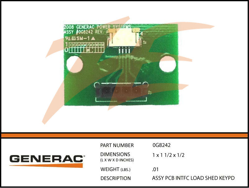 Generac 0G8242 Load Shed Keypad Interface Assembly for Home Backup Power Systems - Perfect for Generac Generator Control Panels & Emergency Power Management