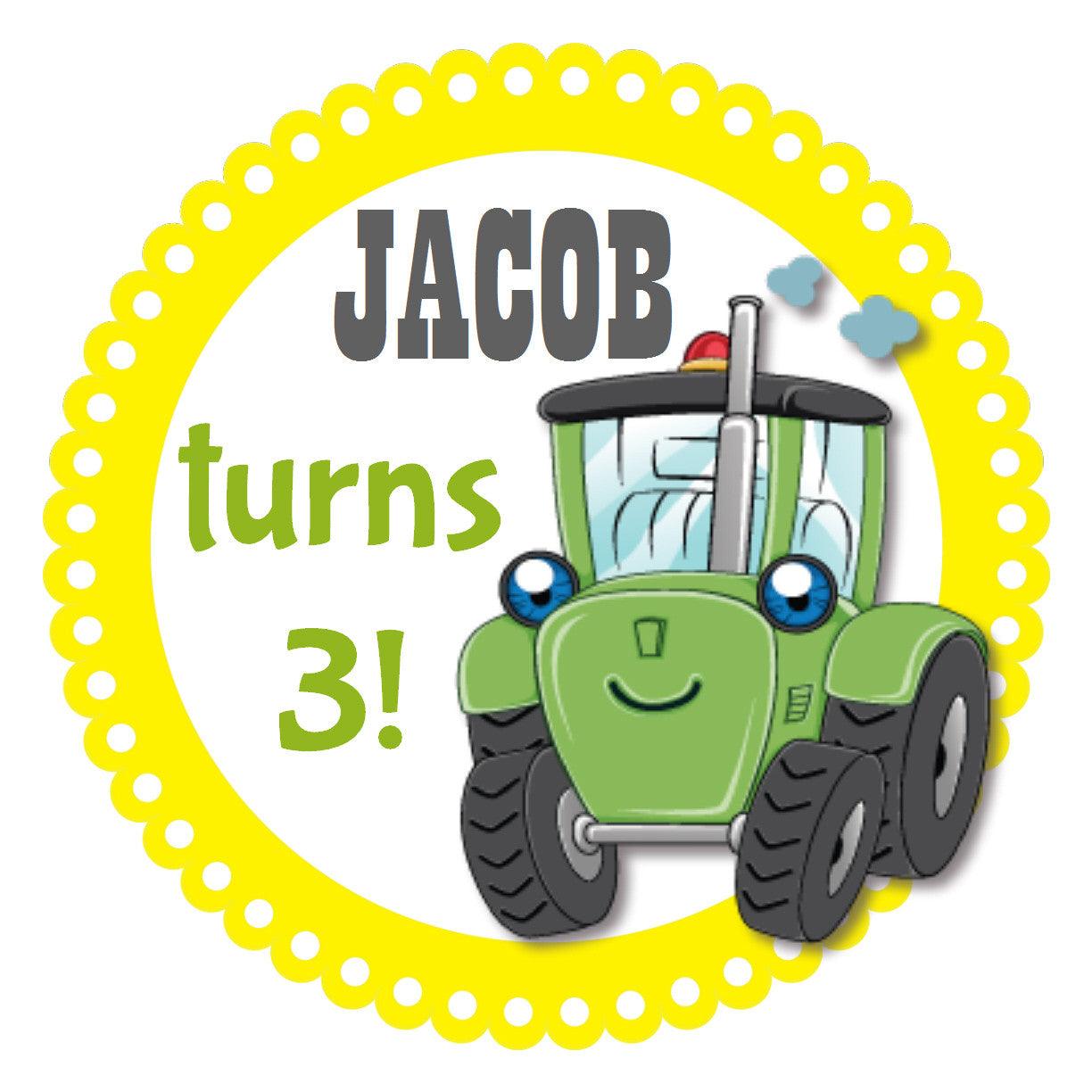 Green Farm Tractor Stickers for Boys Birthday Party Decorations - Perfect for DIY Invitations, Gift Wrapping & Kids Room Decor