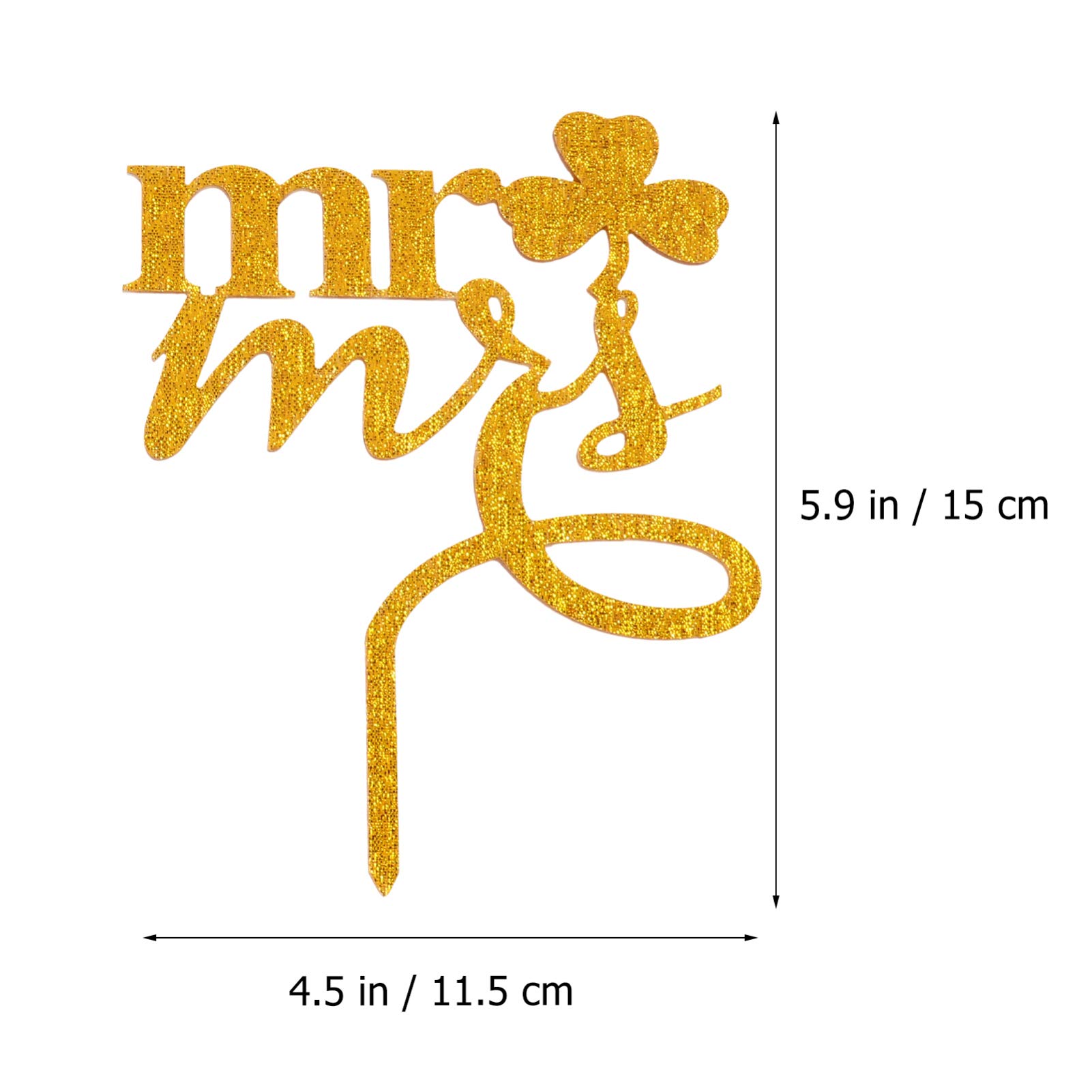 2pcs Shamrock Cake Toppers for Mr and Mrs - Acrylic Wedding Cake Decorations, Cupcake Toppers, Cake Picks for St. Patrick's Day, Bridal Shower, Anniversary Party Decor