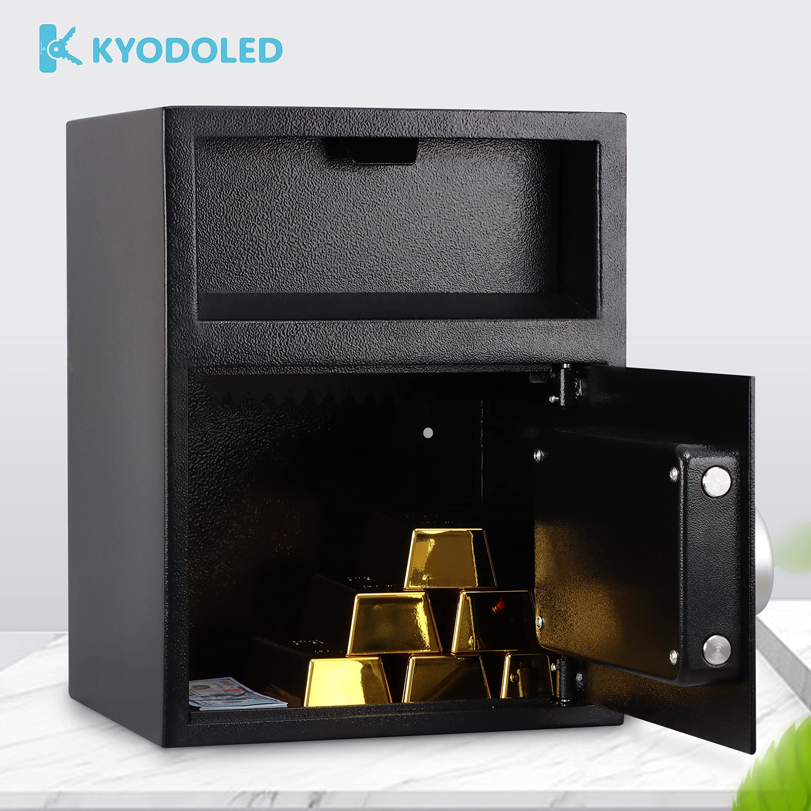 KYODOLED Digital Safe Box - Electronic Steel Security Safe with Keypad & Emergency Keys, 17.7