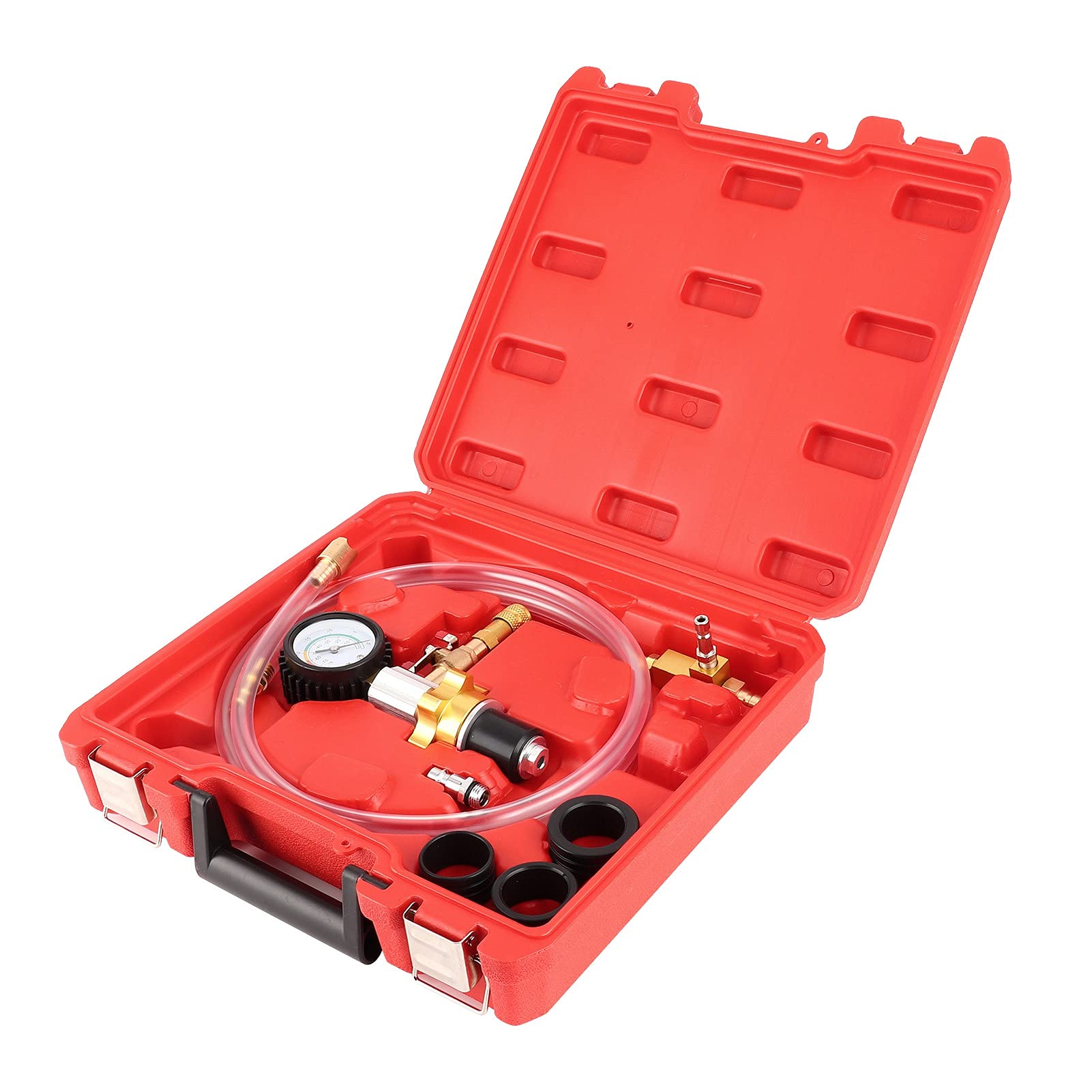 Qiilu Car Radiator Coolant Refill & Vacuum Purge Kit - Fast Connector for Cooling System Leak Test & Air Evacuation - Perfect for DIY Auto Maintenance & Professional Mechanic Use