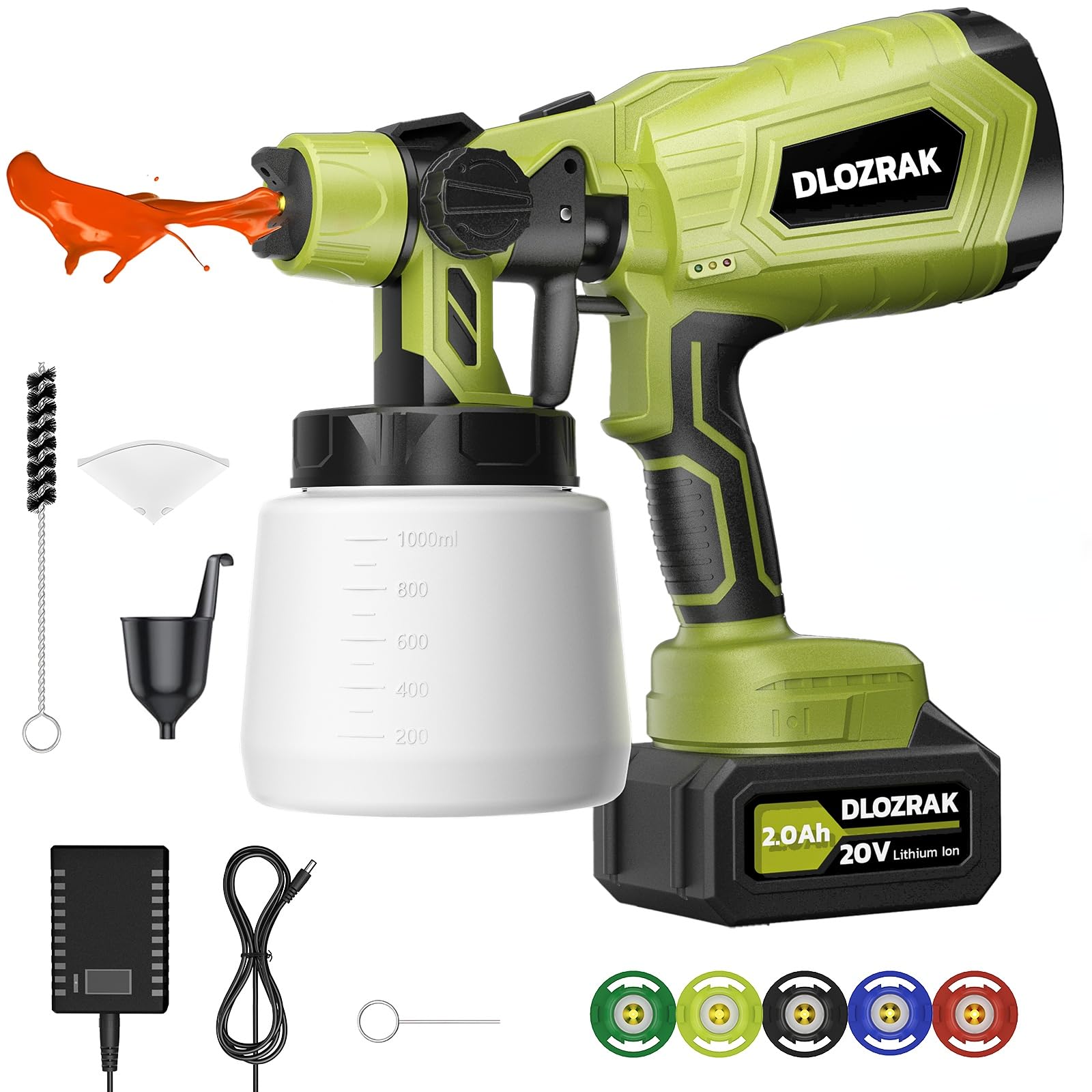 **Cordless Paint Sprayer with Batteries - 100% Copper Motor HVLP Paint Gun for House Painting, Furniture, Cabinets & DIY Projects - Rechargeable & Portable**