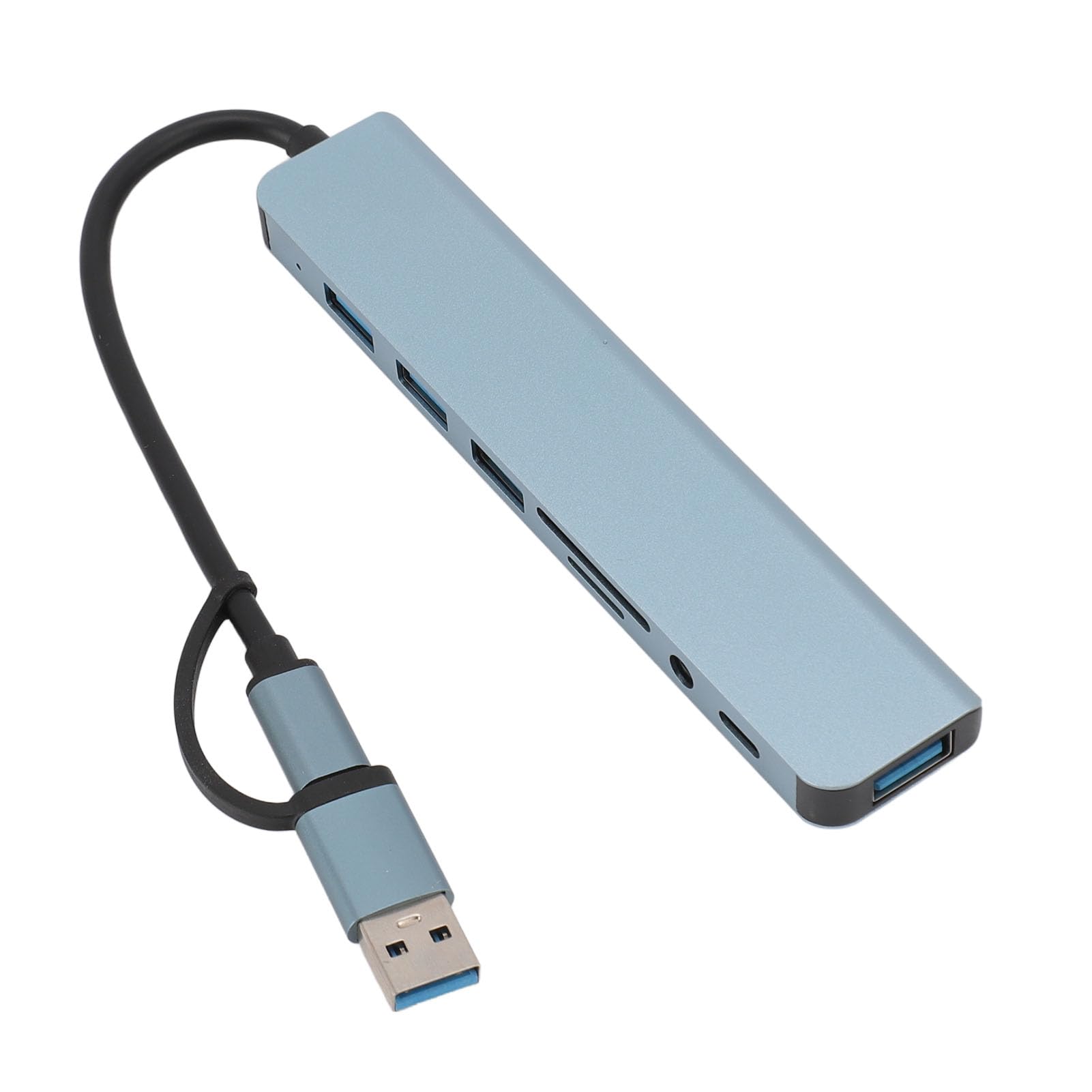 Premium Aluminum Alloy USB Hub with Multiple Ports - High-Speed Data Transfer & Audio Support for Laptop, PC, Mac - Perfect for Home Office, Gaming & Multimedia Setup