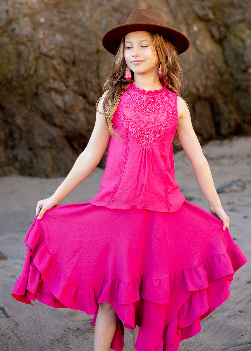 Stylish Sena Skirt in Fuchsia Pink - Perfect for Summer Outfits, Beach Vacations & Casual Wear