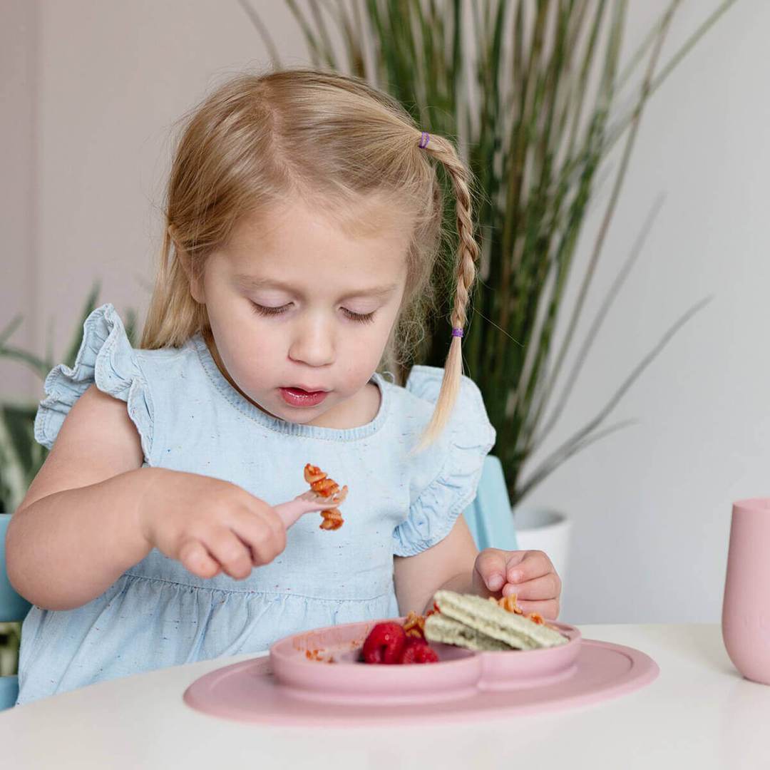 EZPZ Mini Feeding Set for Babies & Toddlers - BPA-Free Silicone Placemat with Built-in Plate & Spoon - Perfect for High Chairs, Travel & Mess-Free Mealtime