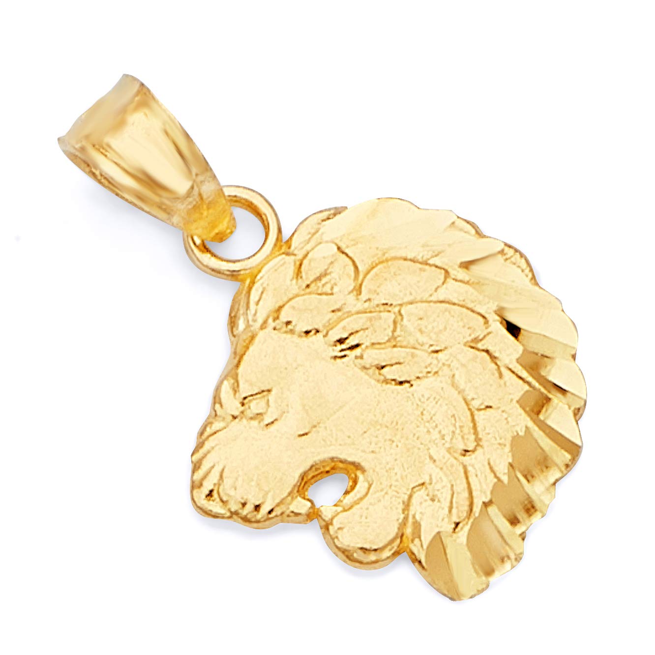 14K Yellow Gold Lion Pendant Necklace for Men - Elegant Zodiac Jewelry Gift for Birthday, Anniversary & Special Occasions