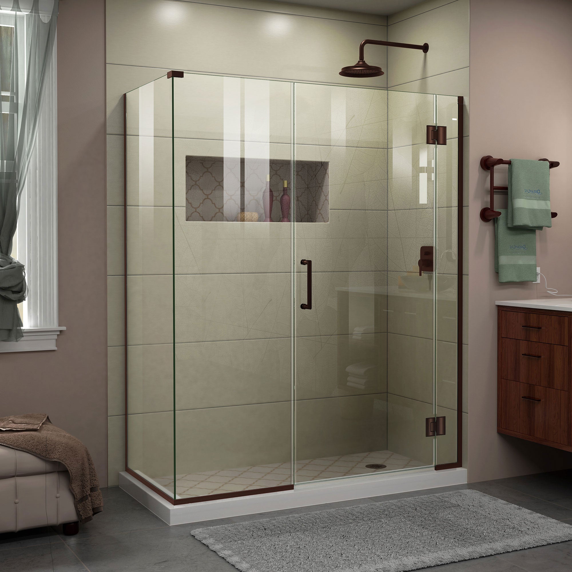DreamLine Unidoor X Frameless Hinged Shower Enclosure 59