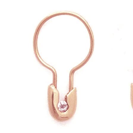 Monte Christo 14K Gold Plated Diamond Hoop Earrings - Single Safety Pin Charm Earring for Women | Handmade Jewelry Gift | Made in USA | Perfect for Parties, Weddings & Everyday Wear