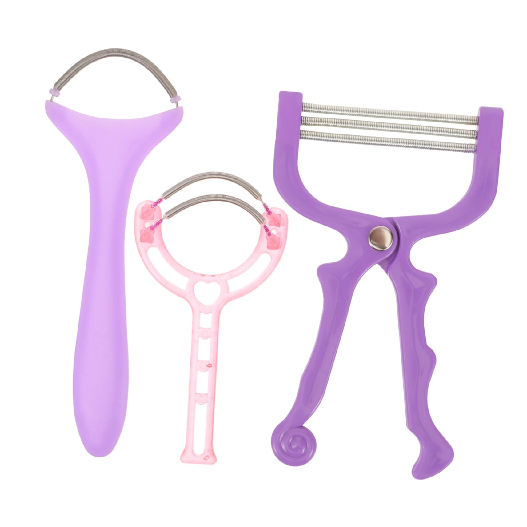 3PCS Facial Hair Remover Spring for Women - Chin, Lip & Face Hair Epilator - Stainless Steel Hair Trimmer & Tweezers - Perfect for Smooth Skin at Home or Travel