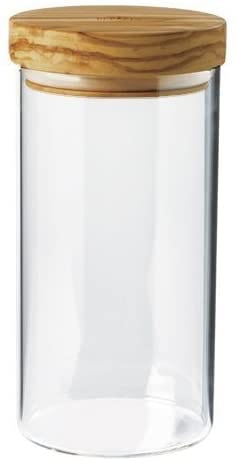 Premium Berard Glass Storage Jar with Airtight Olive Wood Lid - Ideal for Pantry Organization, Coffee, Tea, Sugar & Dry Food Storage - Kitchen & Home Decor Essential
