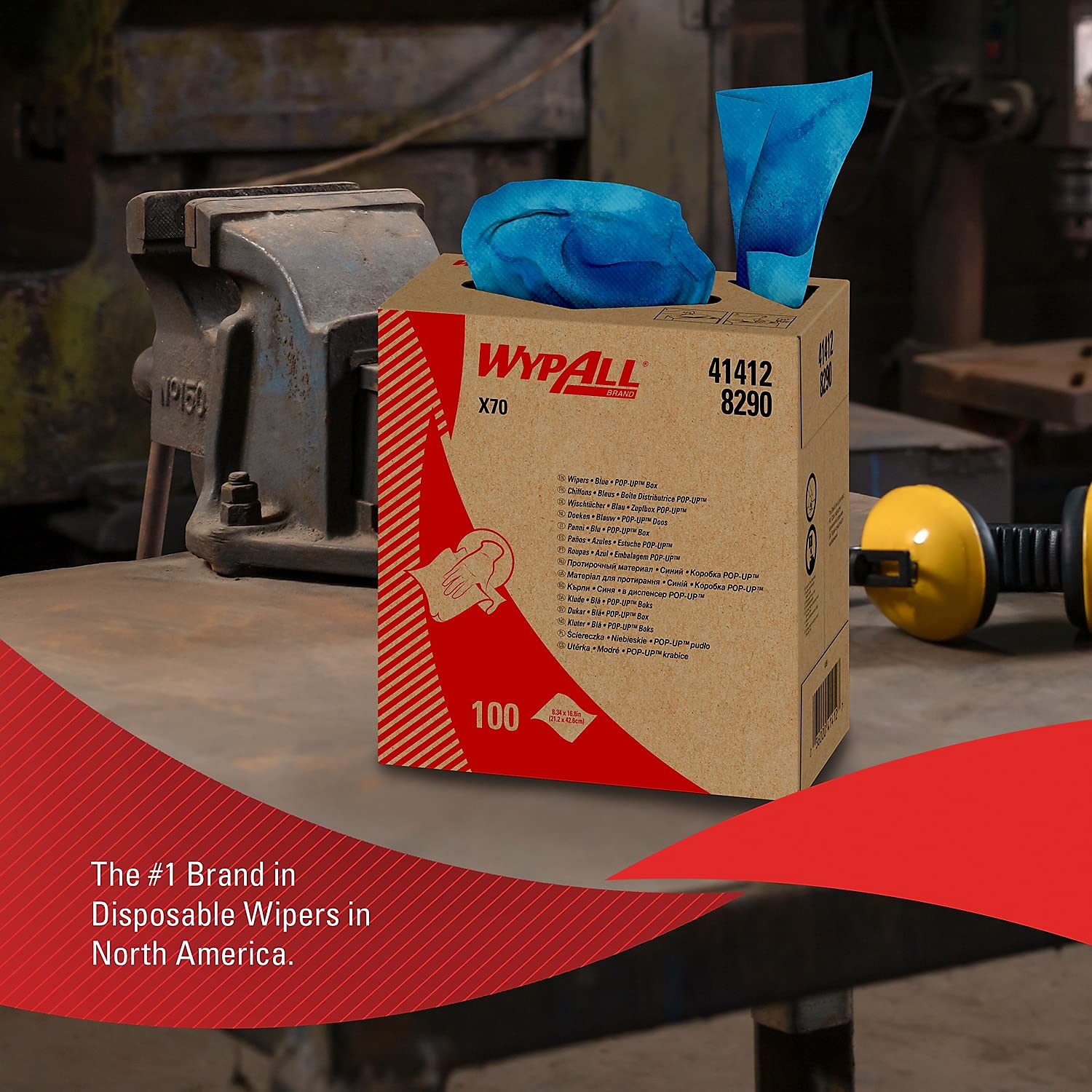 KCC41412 - Wypall X70 Workhorse Industrial Wipes | Pop-Up Box Dispenser | Heavy-Duty Cleaning Rags for Workshops, Garages & Manufacturing