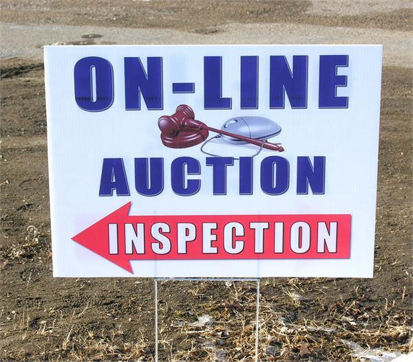 5-Pack Coroplast Auction Signs for Online Bidding - Durable & Weatherproof Yard Sale, Estate Sale & Storage Auction Signs