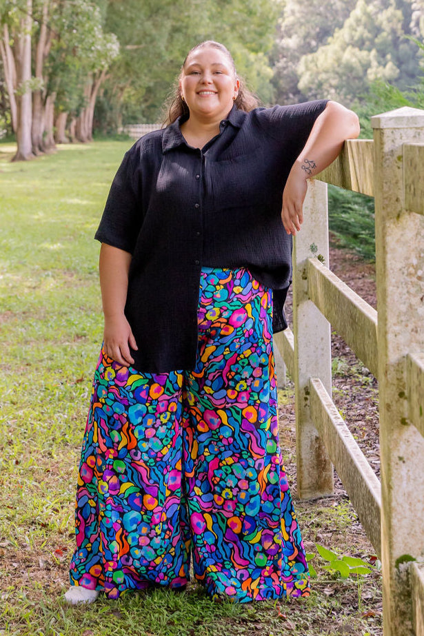 Larsa Pant In Africa by Kasey Rainbow - Trendy Women's Printed Pants for Casual Wear, Travel & Vacation Outfits