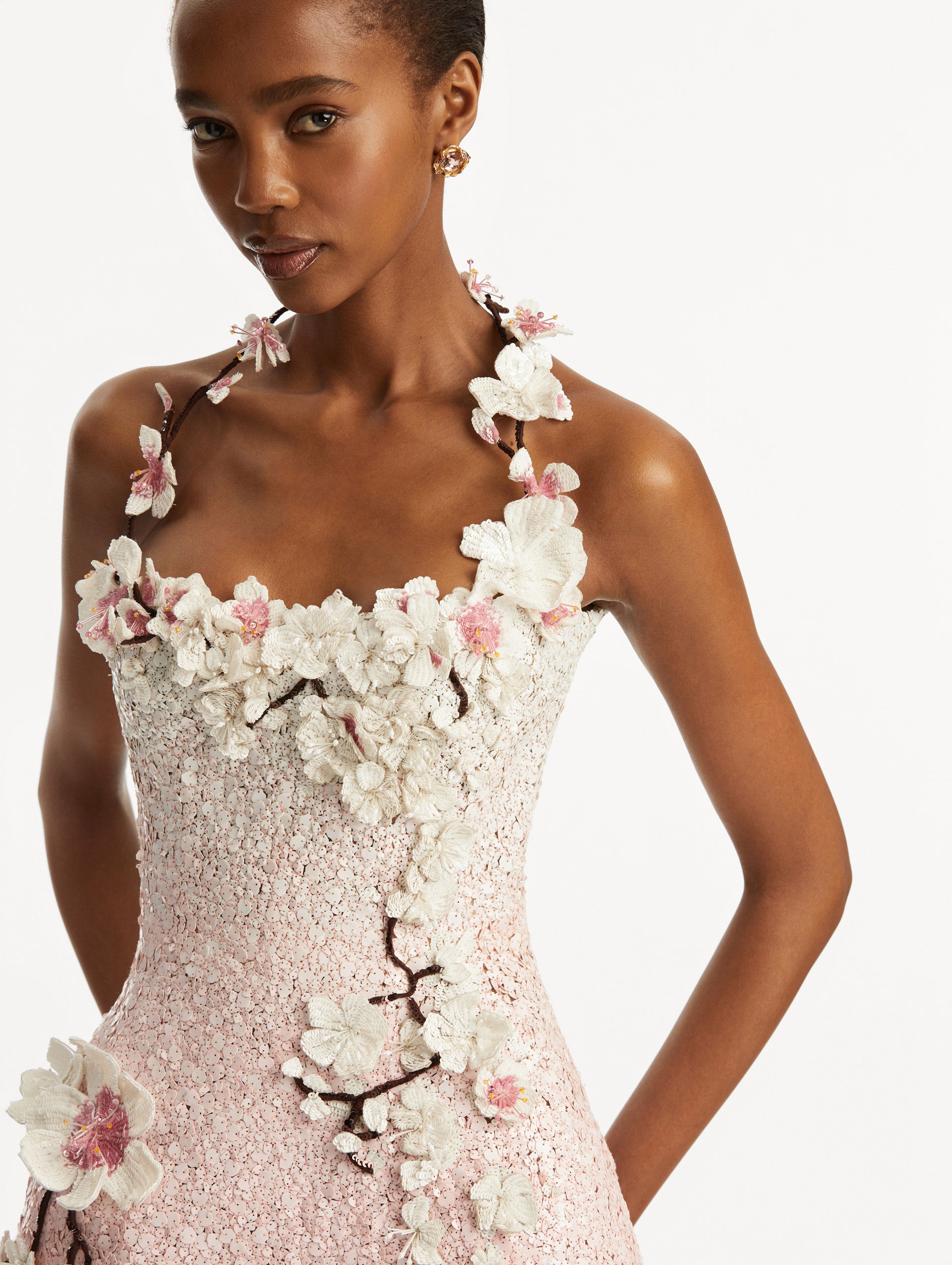 Elegant Cherry Blossom Sequin Party Dress for Women - Perfect for Cocktail Parties, Prom, Evening Events & Special Occasions