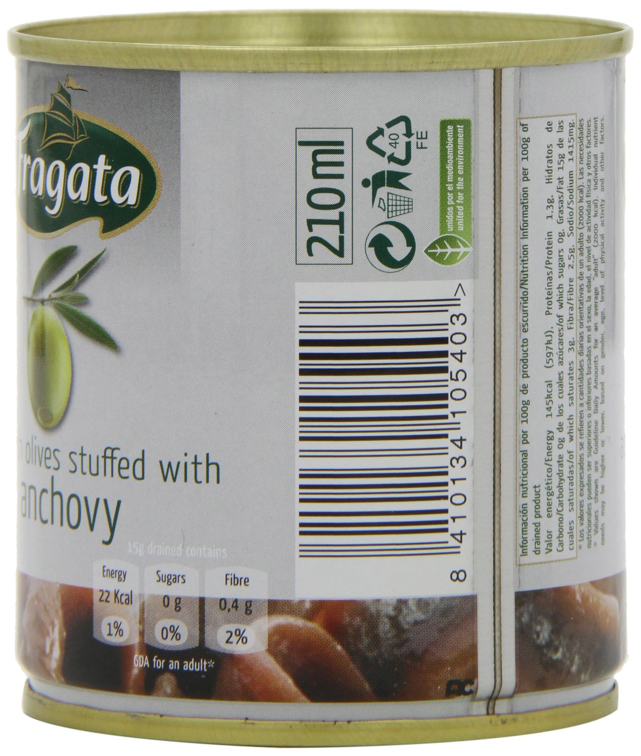 Fragata Spanish Anchovy Stuffed Olives 200g (7oz) - Premium Gourmet Snack for Charcuterie Boards, Tapas & Mediterranean Dishes