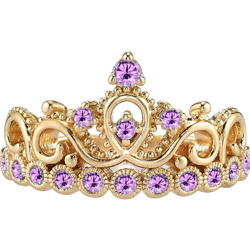 14K Gold Alexandrite Ring for Women - Elegant Crown Jewelry for Parties & Gifts