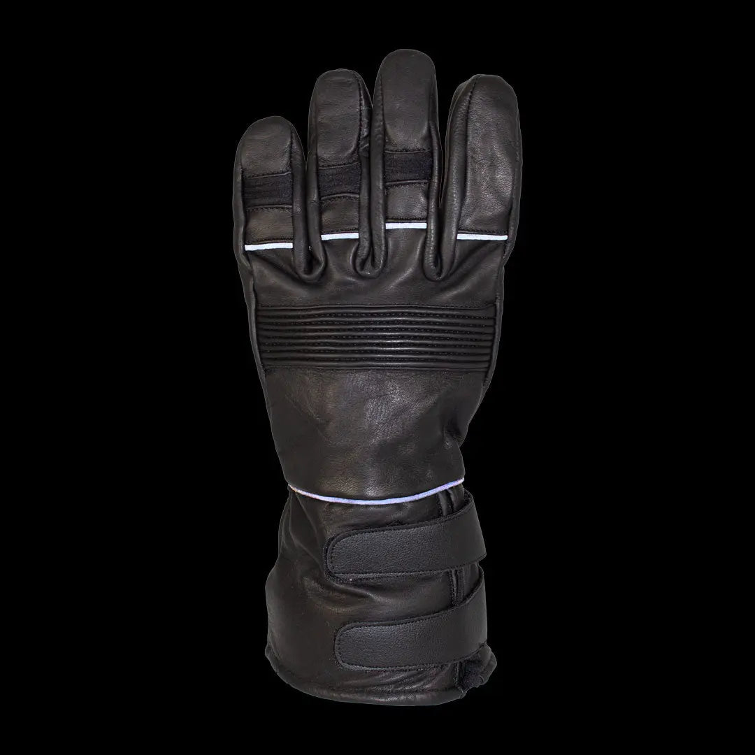 Open Road Men's Leather Motorcycle Gloves with Reflective Trim - Durable Biker Gauntlets for Safety & Comfort - Perfect for Riding, Cruising & Motorcycle Adventures