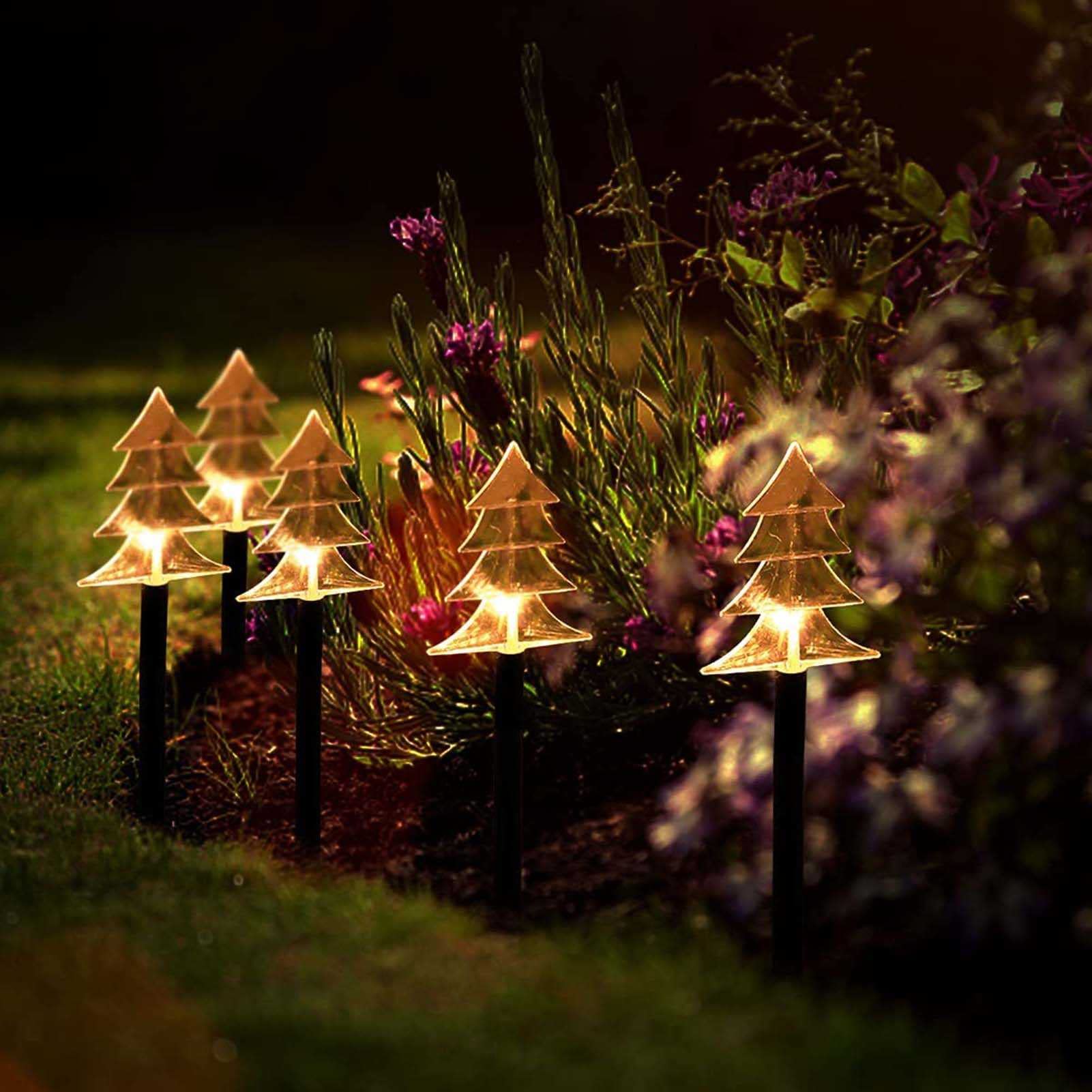 5 Pack Solar Pathway Lights Outdoor, Waterproof Solar Powered Garden Lights with 2 Lighting Modes (Warm White) - Energy Saving Landscape Lighting for Driveway, Walkway, Yard, Christmas Decoration