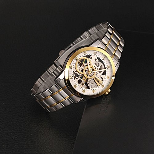 Classic Men's Automatic Skeleton Watch - Gold Stainless Steel Business Wristwatch for Formal & Casual Wear | Perfect for Office, Date Night & Special Occasions
