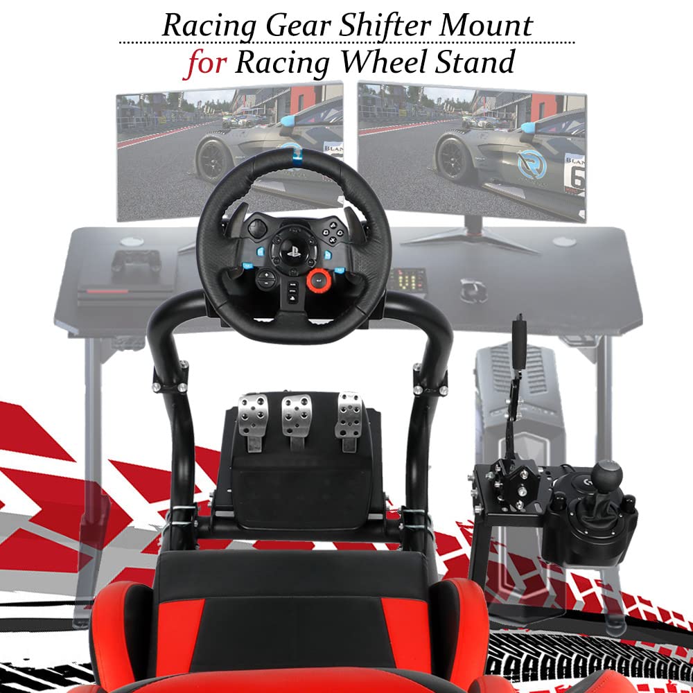 Premium Racing Simulator Stand Joystick Mount for Logitech G27/G29/G920 & Thrustmaster Wheels - Heavy-Duty Steel Plate with Bolts - Perfect for Flight & Driving Simulation Gaming Setups