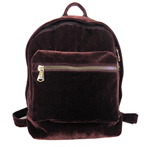 Aimee Kestenberg Woodside Velvet Backpack - Stylish Mahogany Women's Purse for Work, Travel & Everyday Use