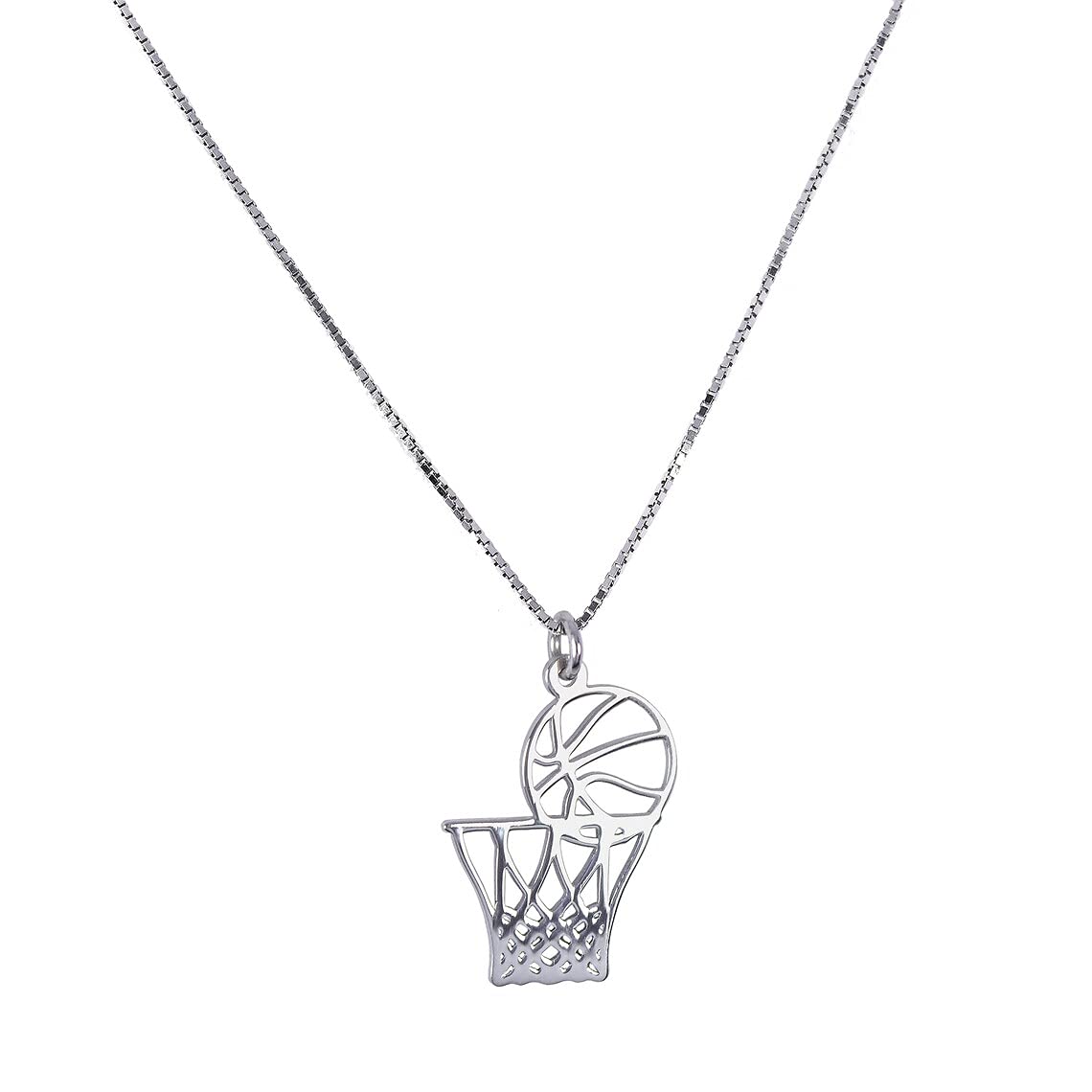 Basketball Jewelry Gift for Women & Men - 925 Silver Pendant Necklace for Athletes & Coaches - Perfect for Birthdays & Sports Fans