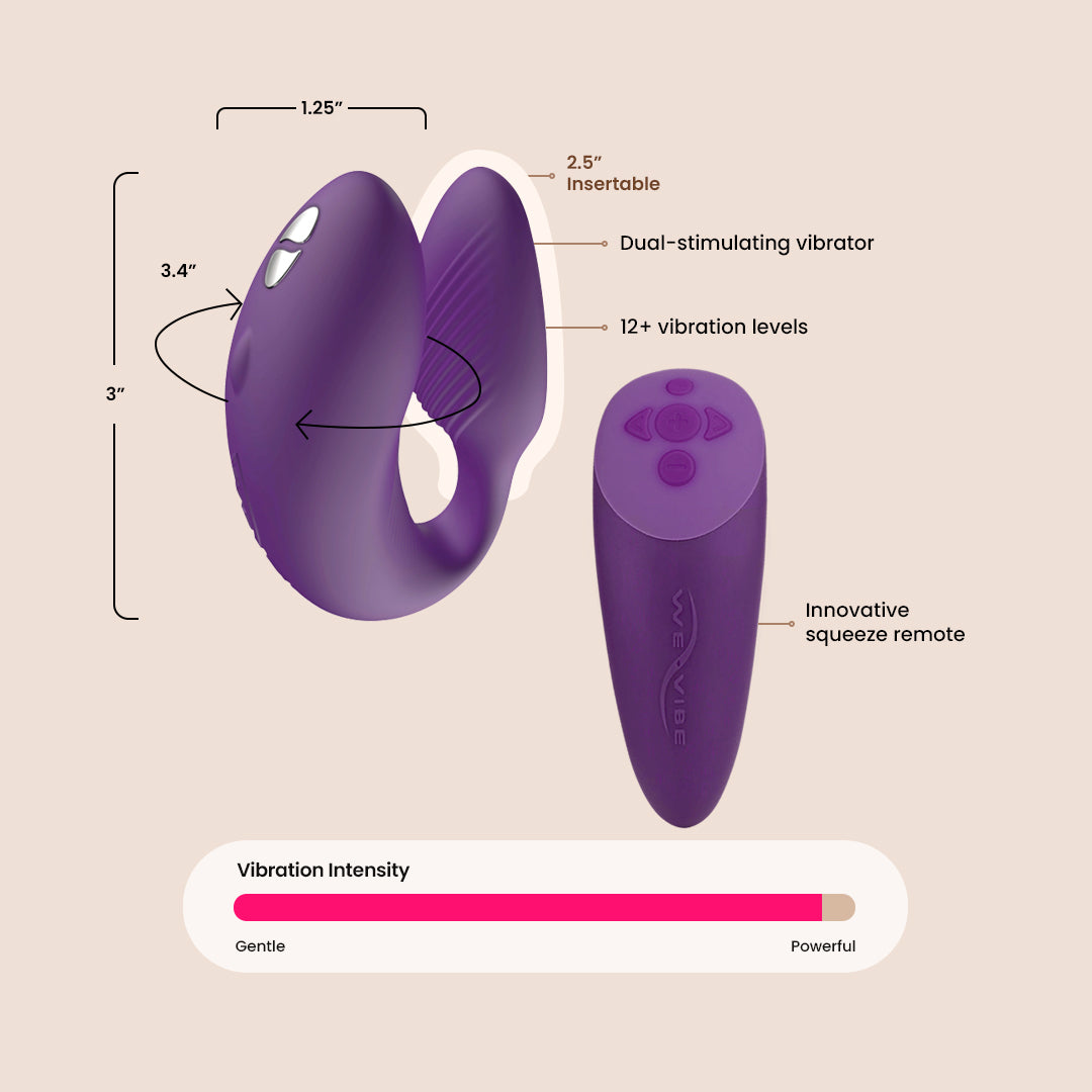 We Vibe Chorus Couples Vibrator - Hands-Free Dual Stimulation for Clitoral & G-Spot Pleasure | Perfect for Couples Play & Solo Use