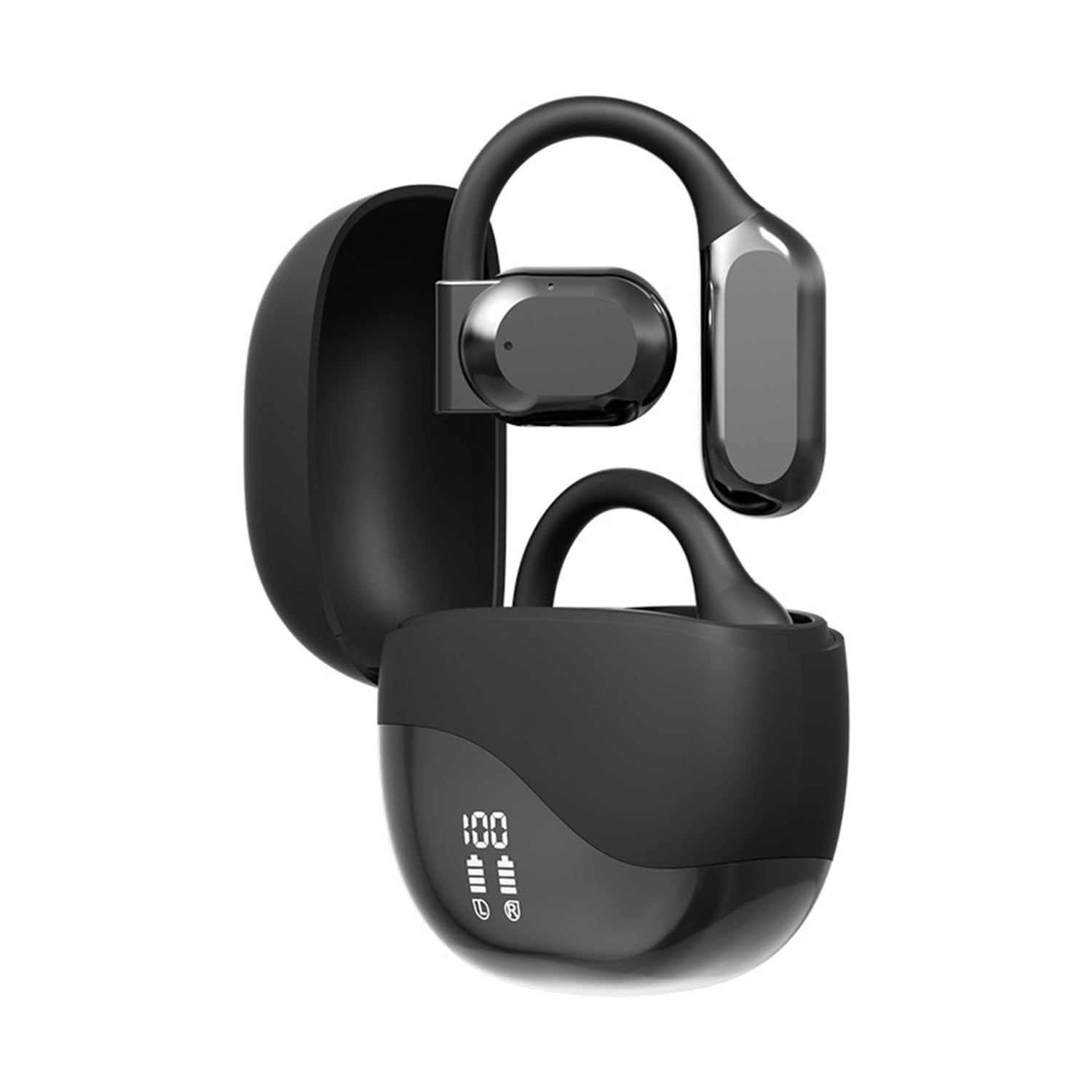 2025 Updated AI Real-Time Language Translator Earbuds - Open Ear Wireless Bluetooth Earbuds with 144 Language Translation for iOS & Android (Black) | Perfect for Travel, Business Meetings & Multilingual Conversations
