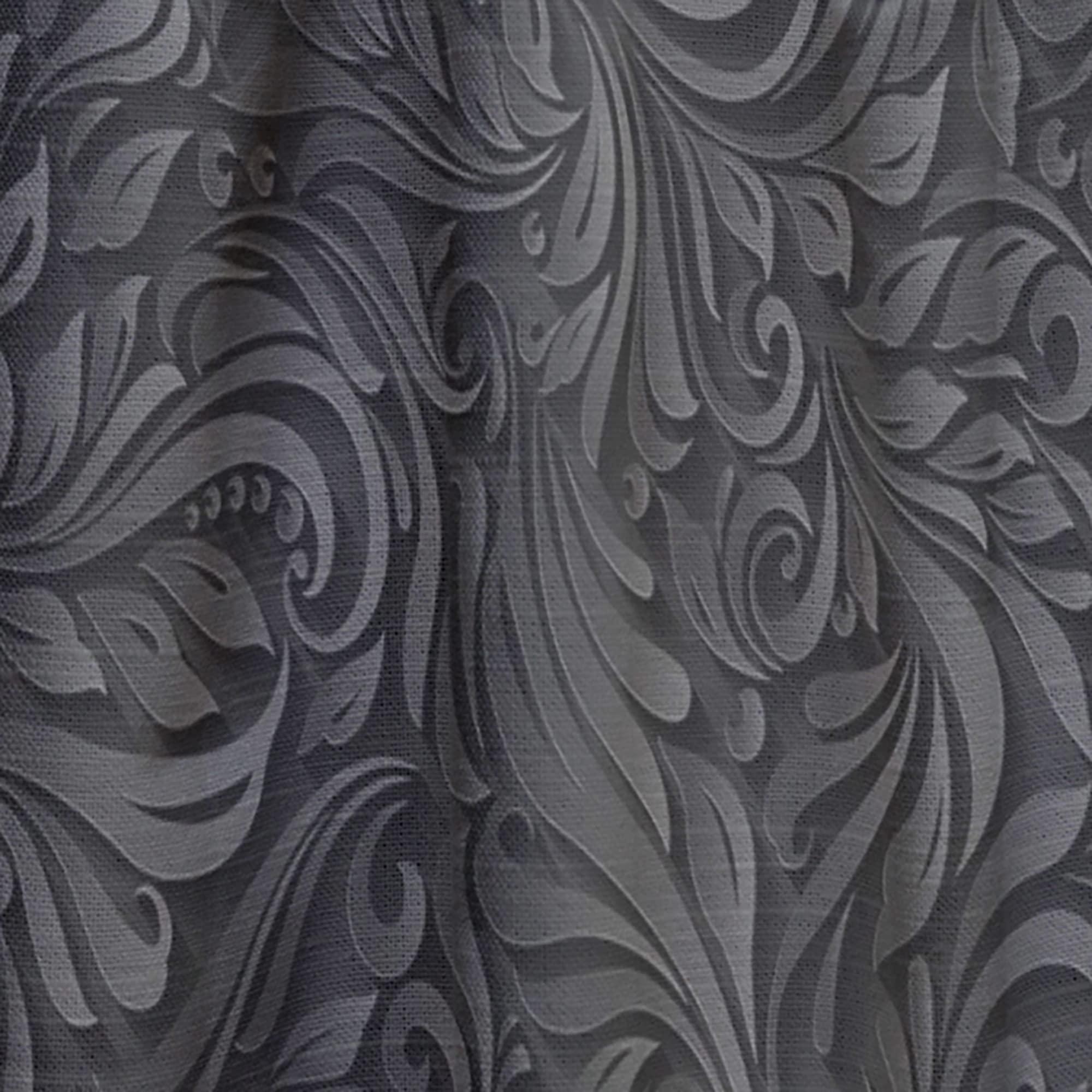 3D Black Leaf Print Thermal Insulated Curtains - Single Panel 52x63 Inches - Elegant Window Drapes for Bedroom & Living Room - Perfect for Home Decor, Privacy & Temperature Control