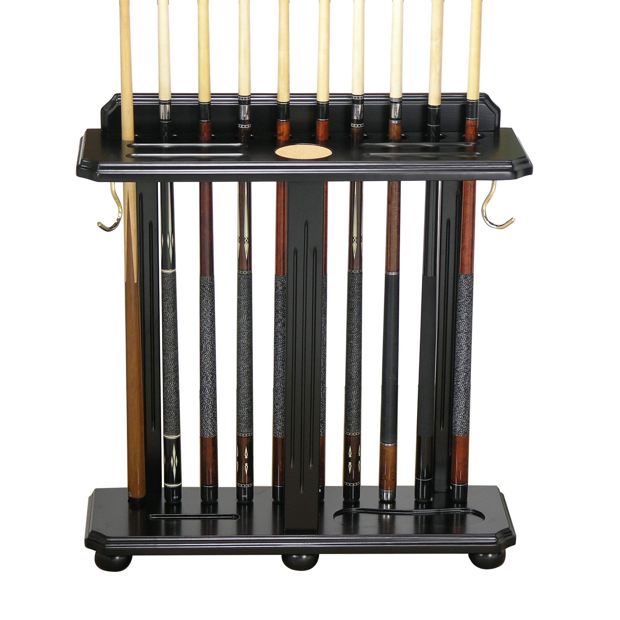 Premium Traditional Wooden Floor-Style Pool Cue Rack - Holds 8-12 Billiard Cues - Perfect for Game Rooms, Bars & Home Pool Tables - Durable & Space-Saving Cue Storage Solution